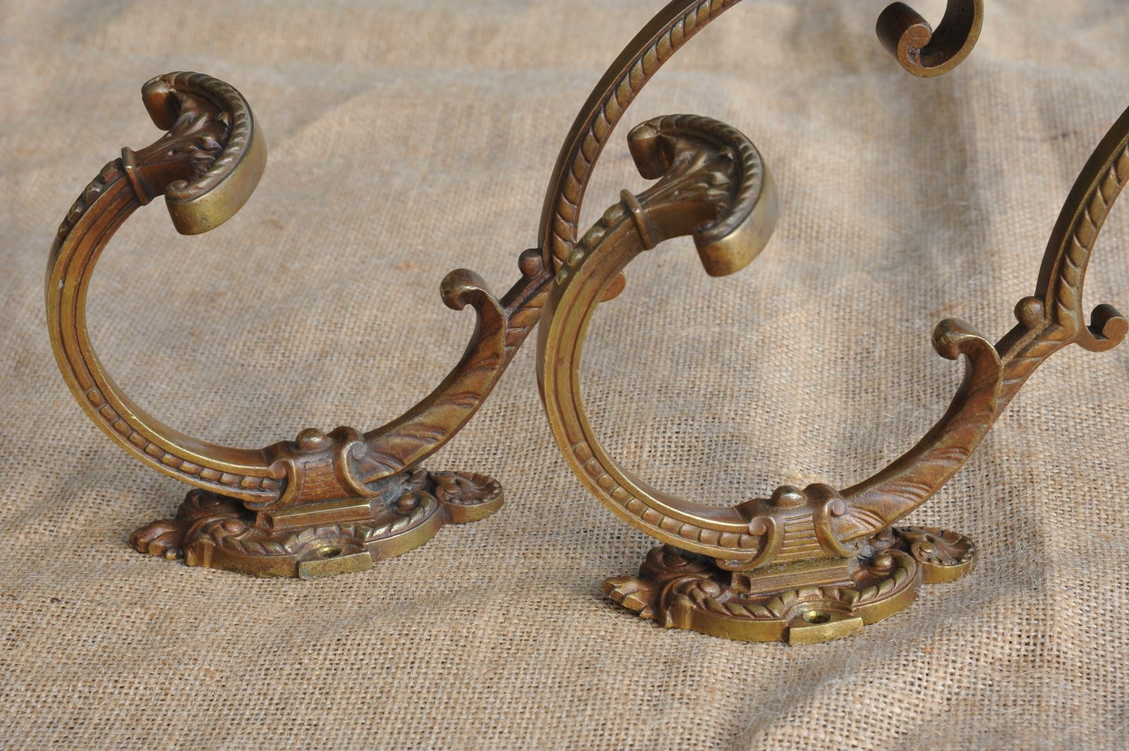 photo for sale A Fine Pair Of Antique French Bronze Hat And Coat Wall Mounted Hooks