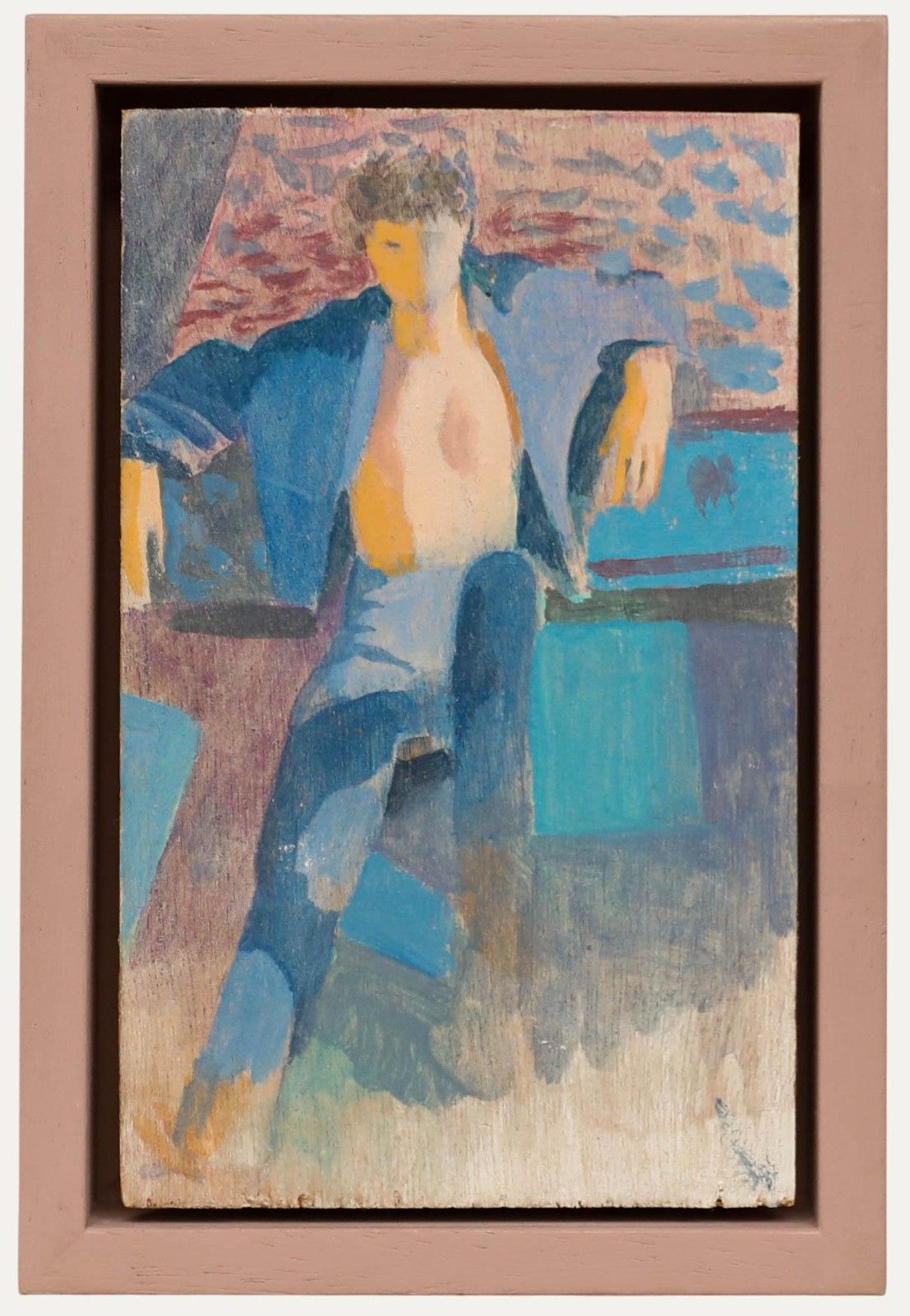 Bernadette Kelly (B.1933) 20th Century Oil, Gentleman In Blue