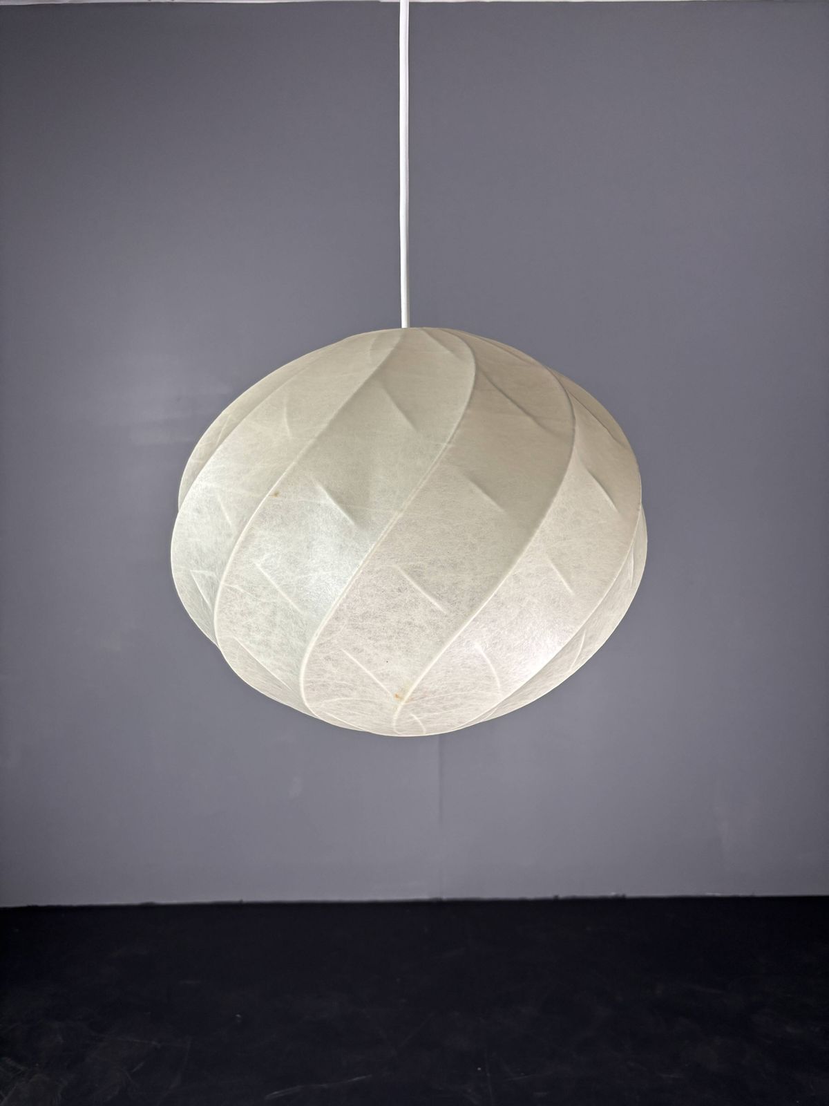 Page 1 Of 15 Midcentury Space Age Swirl Cocoon Hanging Pendant Ceiling Lamp, 1960s photo 749.0