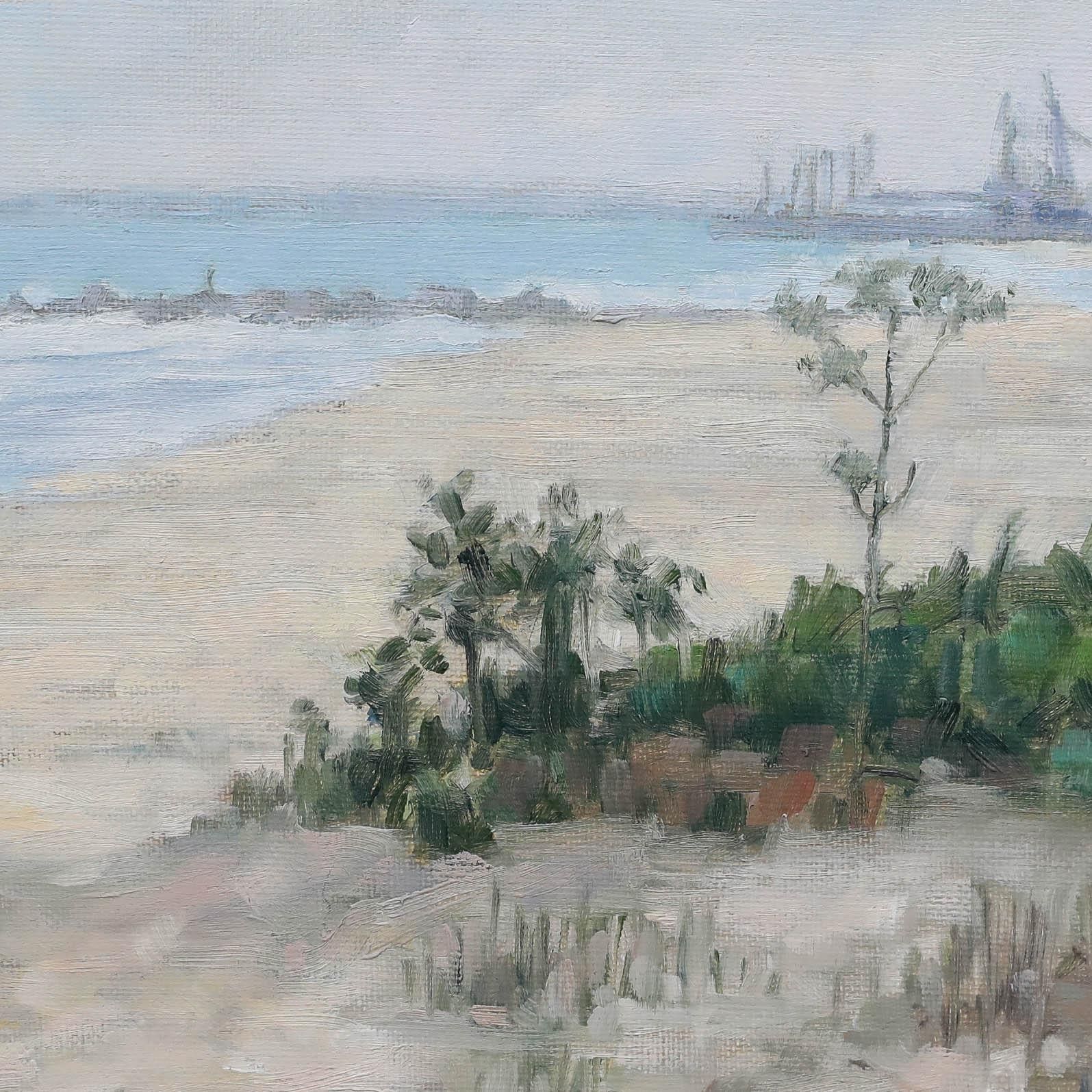 Frederick Allen Smith (1942 2024) Framed Contemporary Oil, Industrial Coast photo Art