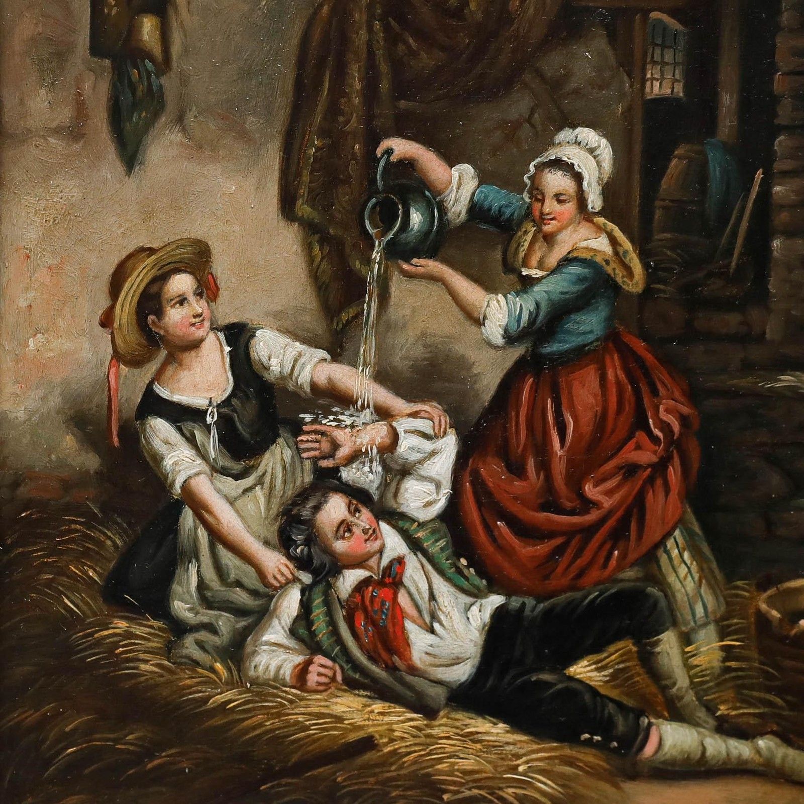 After Jean Alphonse Roehn (1799 1864) Oil, Waking Up The Stable Boy photo Art