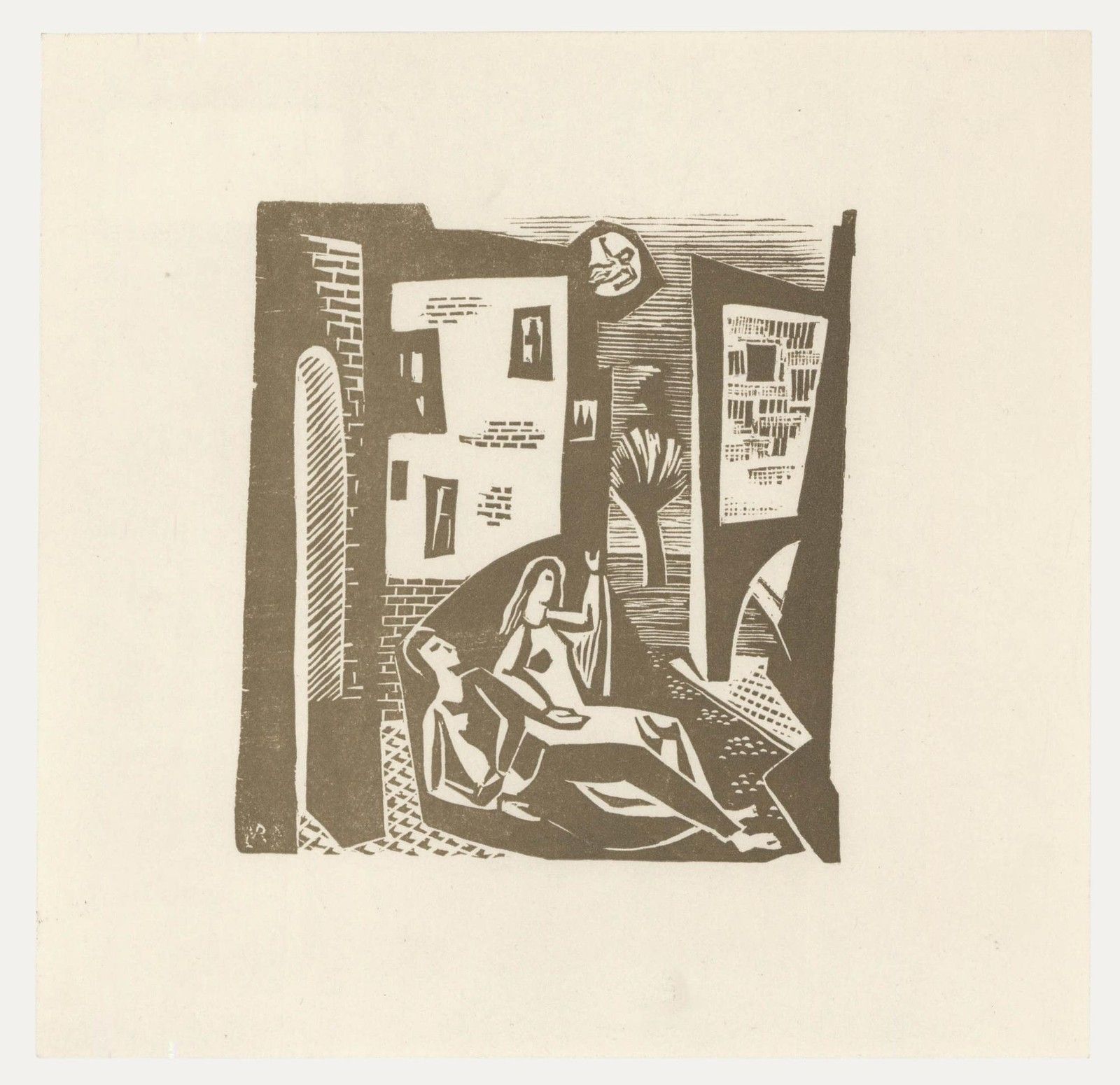 Victor Rebuffo (1903 1983) Mid 20th Century Woodcut, Estudio De Las Estrellas
