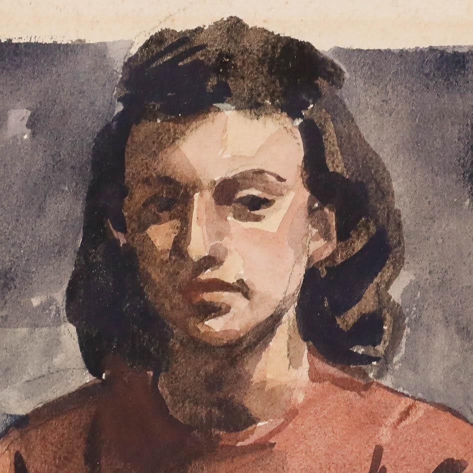 Nicholas Solovioff (1927 1994) 1949 Watercolour, Portrait Of Cecil photo Art
