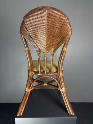 Set Of 10 Pencil Reed Rattan Bamboo Palm Leaf Dining Chairs, Vivai Del Sud photo Furniture