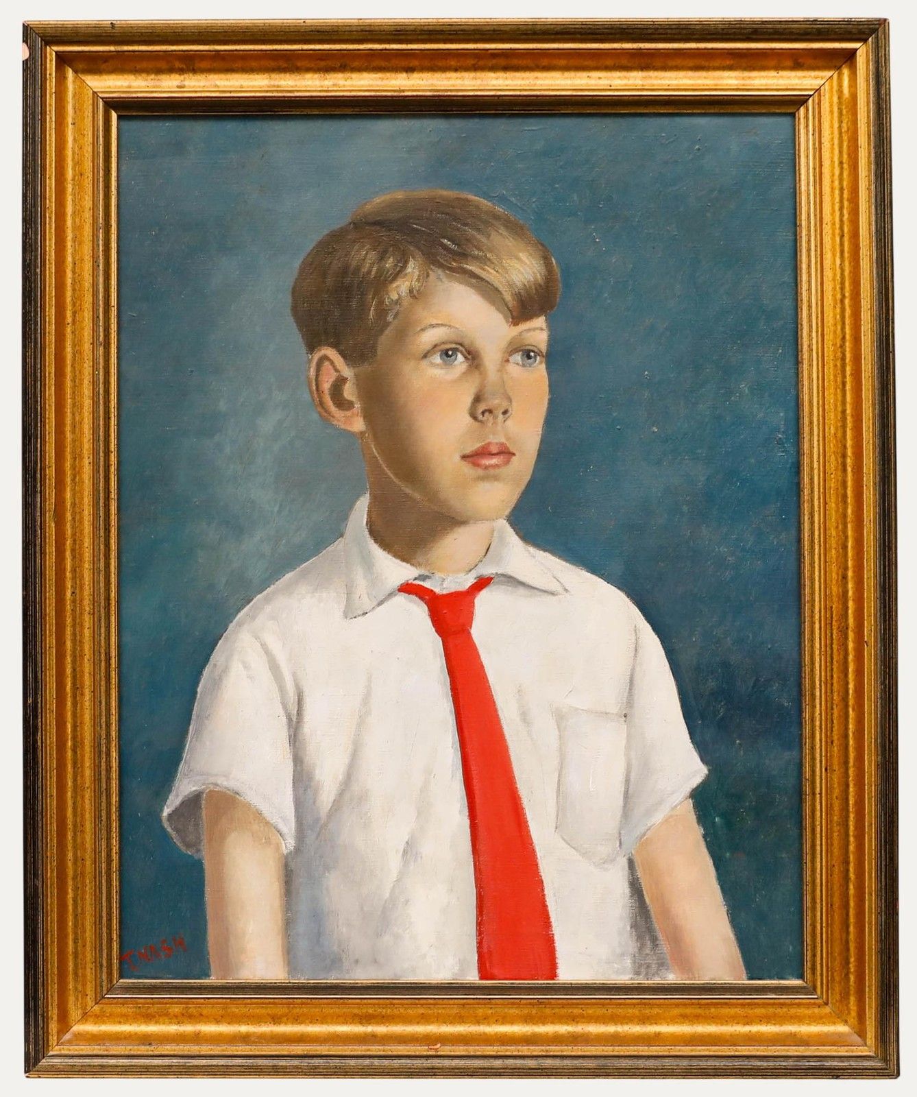 Thomas Saunders Nash (1891 1968) Framed Oil, Portrait Of The Artist's Son