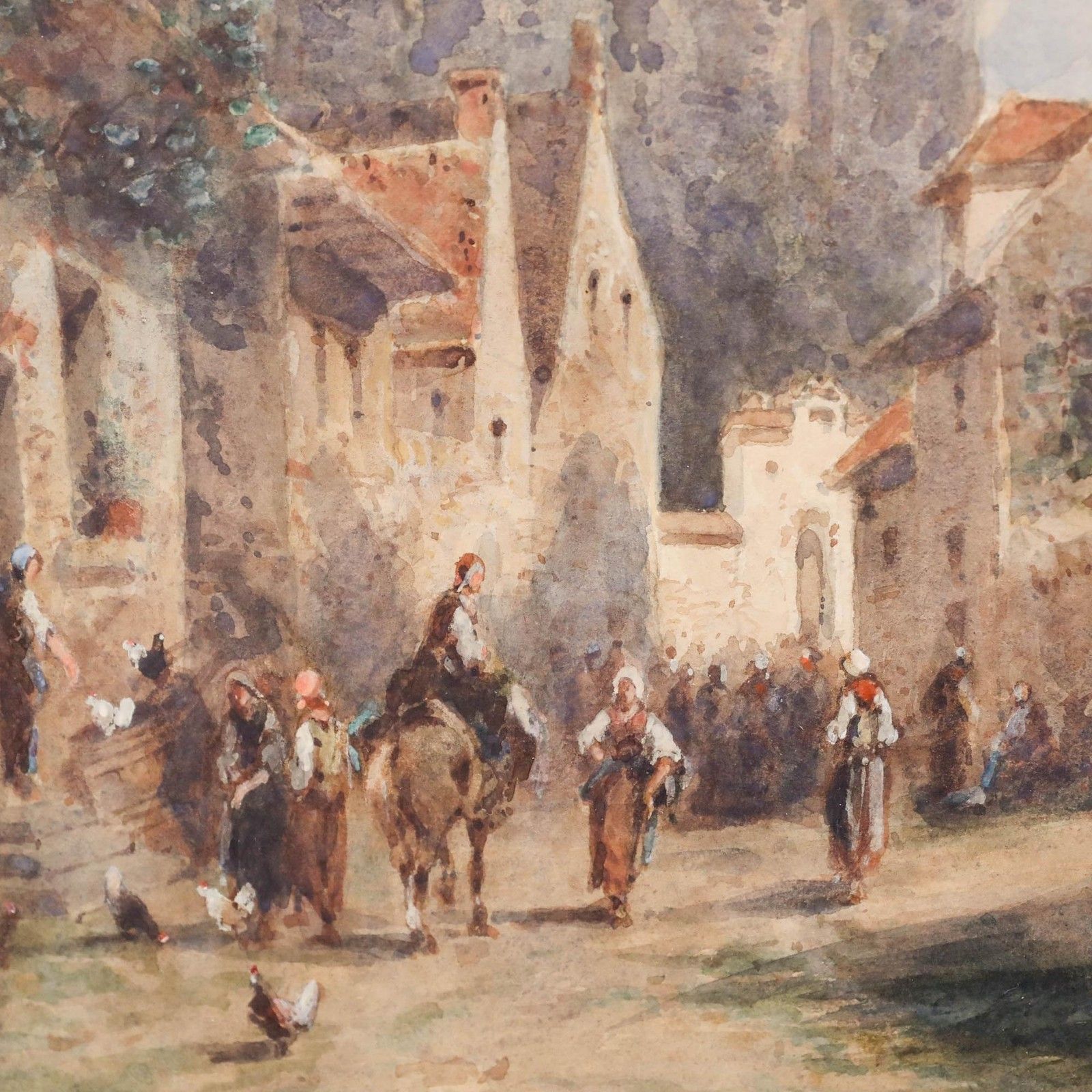 T. Frere Framed Late 19th Century Watercolour, San Gimignano photo Art