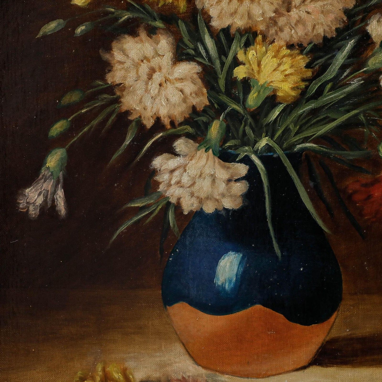 Nicolaï A. Okolowicz (Fl.1867 1928) Russian Oil, Bouquet Of Chrysanthemums photo Art