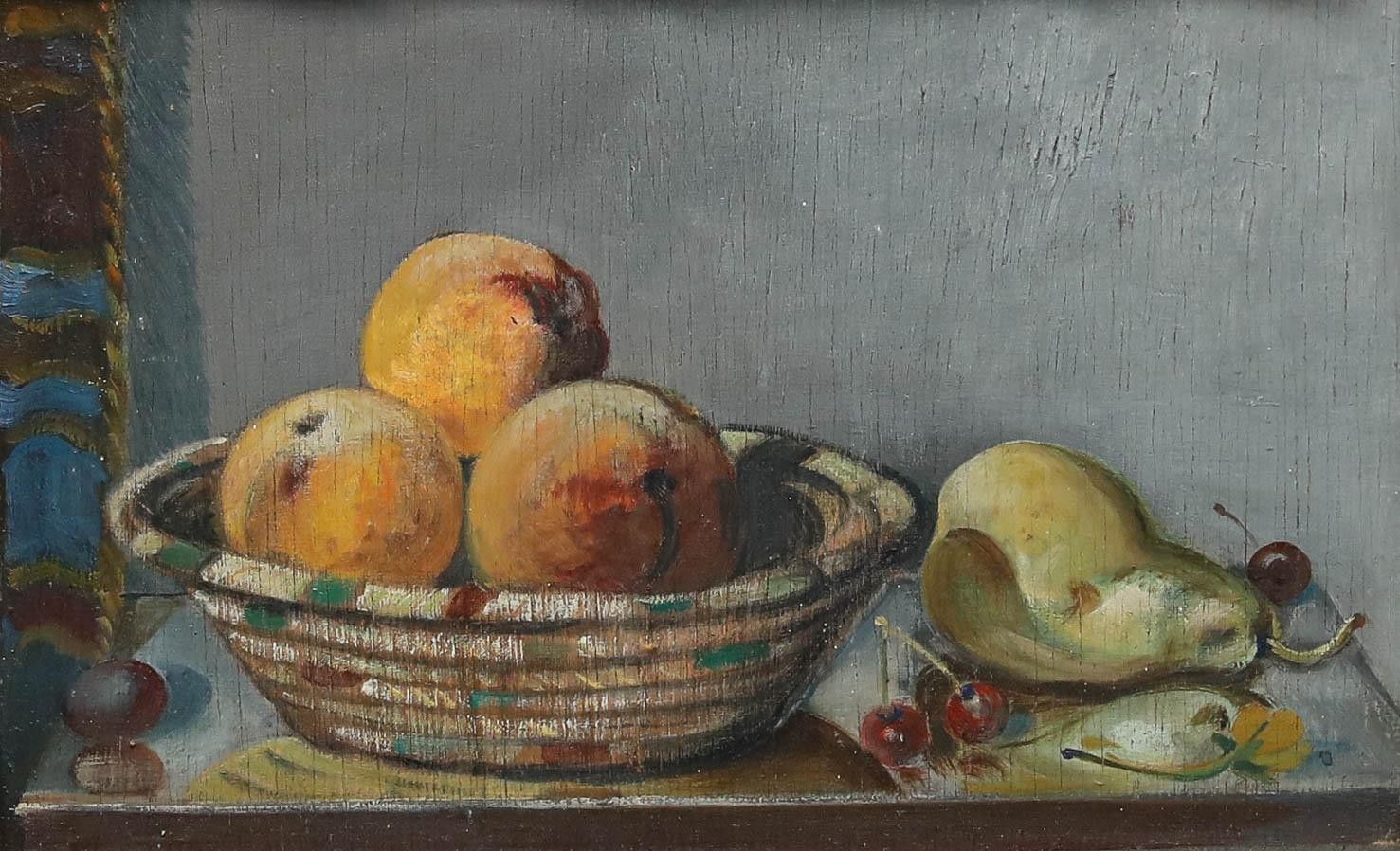 Pont Aven School French Early 20th Century Oil Still Life With Fruit photo furniture