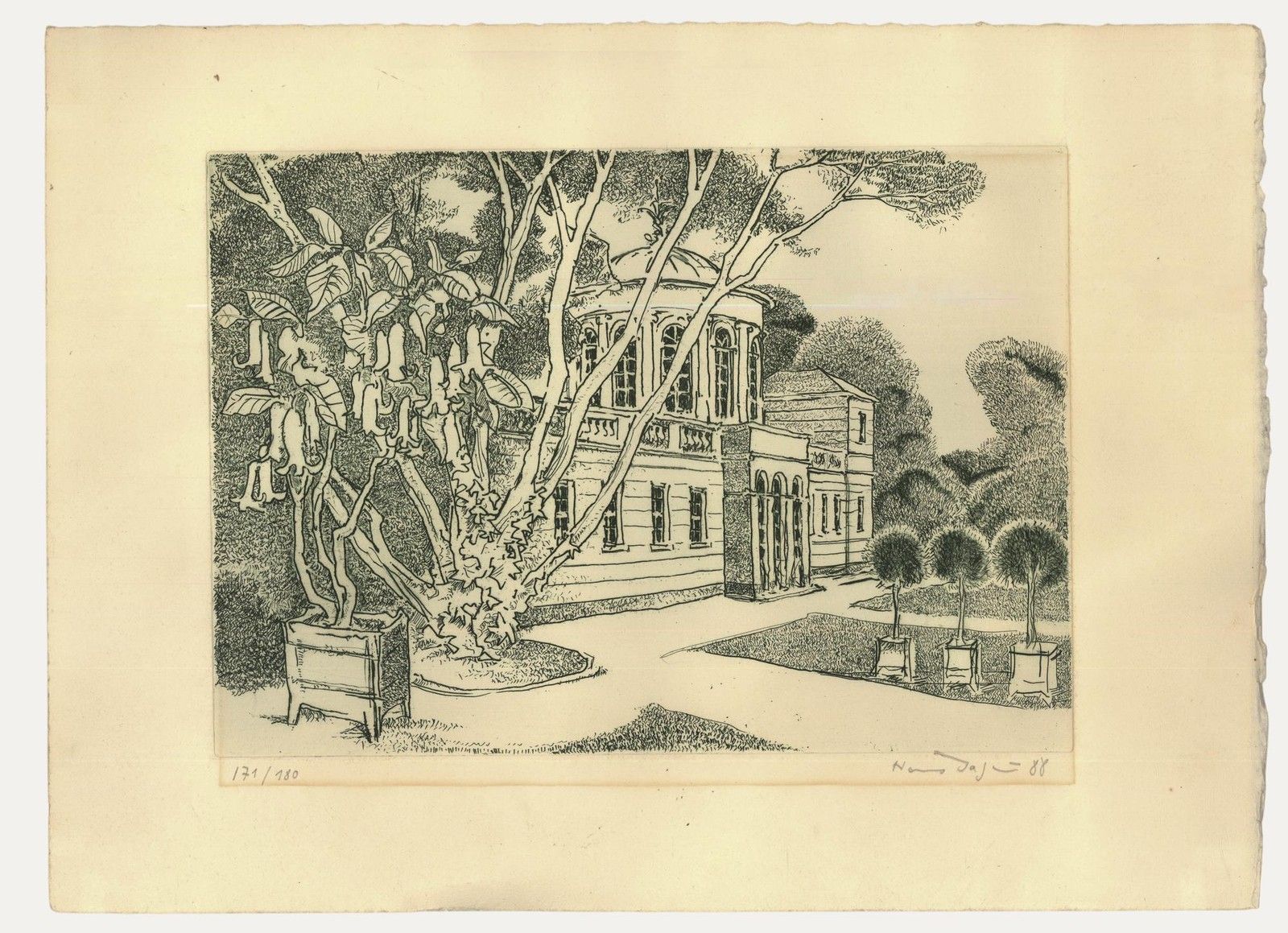 Hanns Jatzlau (B.1926) 1988 Etching, The Gardens In Summer