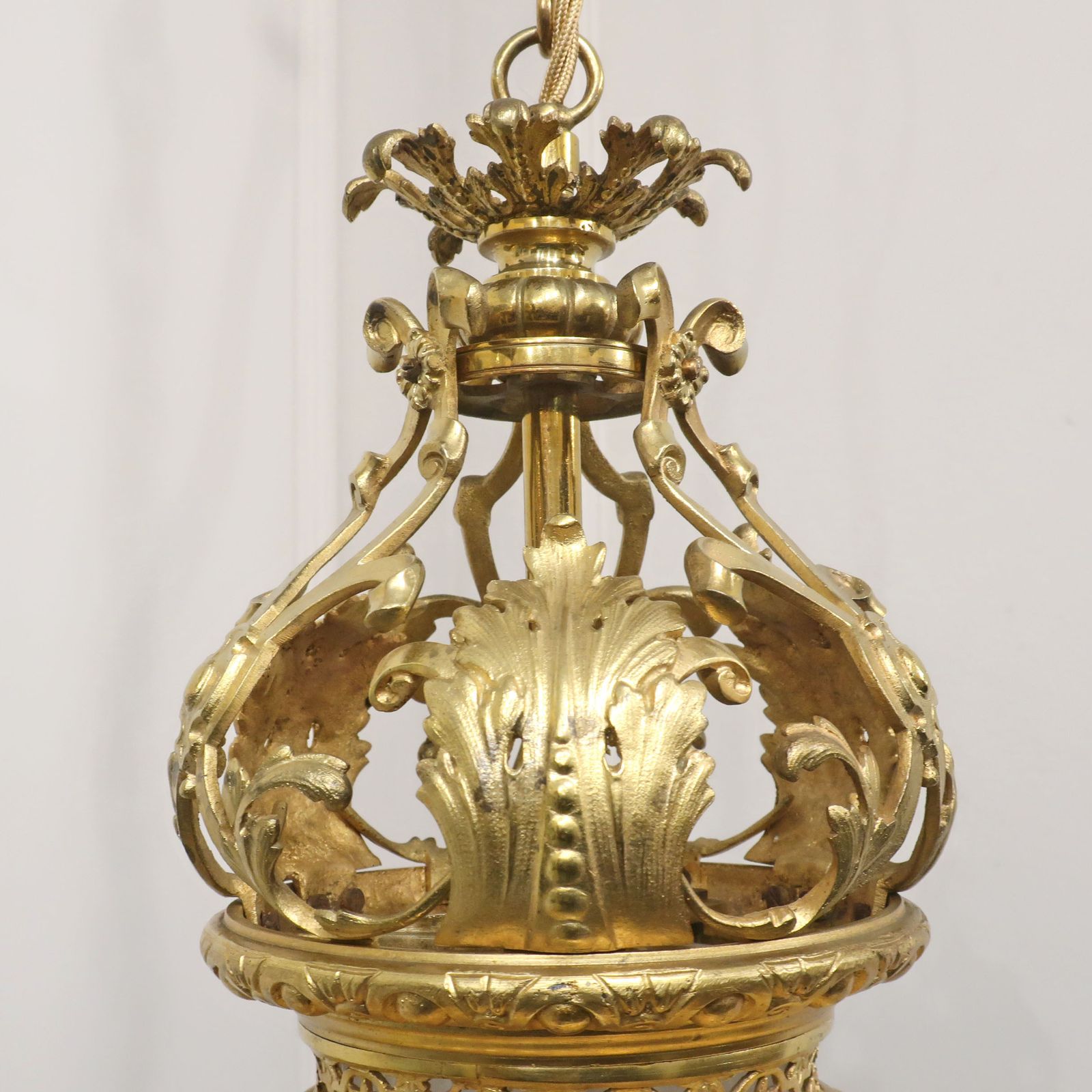 Victorian Gilt Bronze & Opaline Glass Pendant Lantern By Perry & Co photo 3800.0