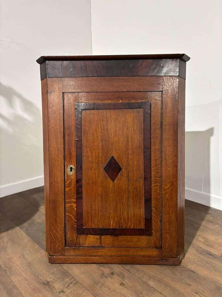 Victorian Oak Corner Cupboard