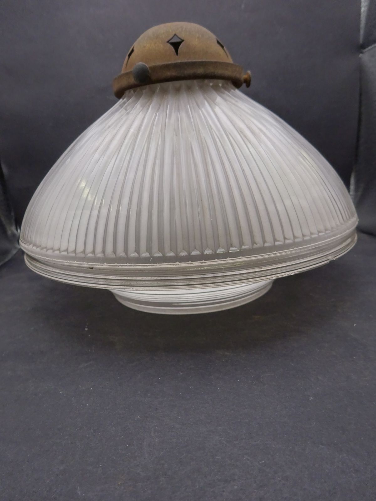 1920s Holophane Refractor Shade 2110 With Gallery (As Found)