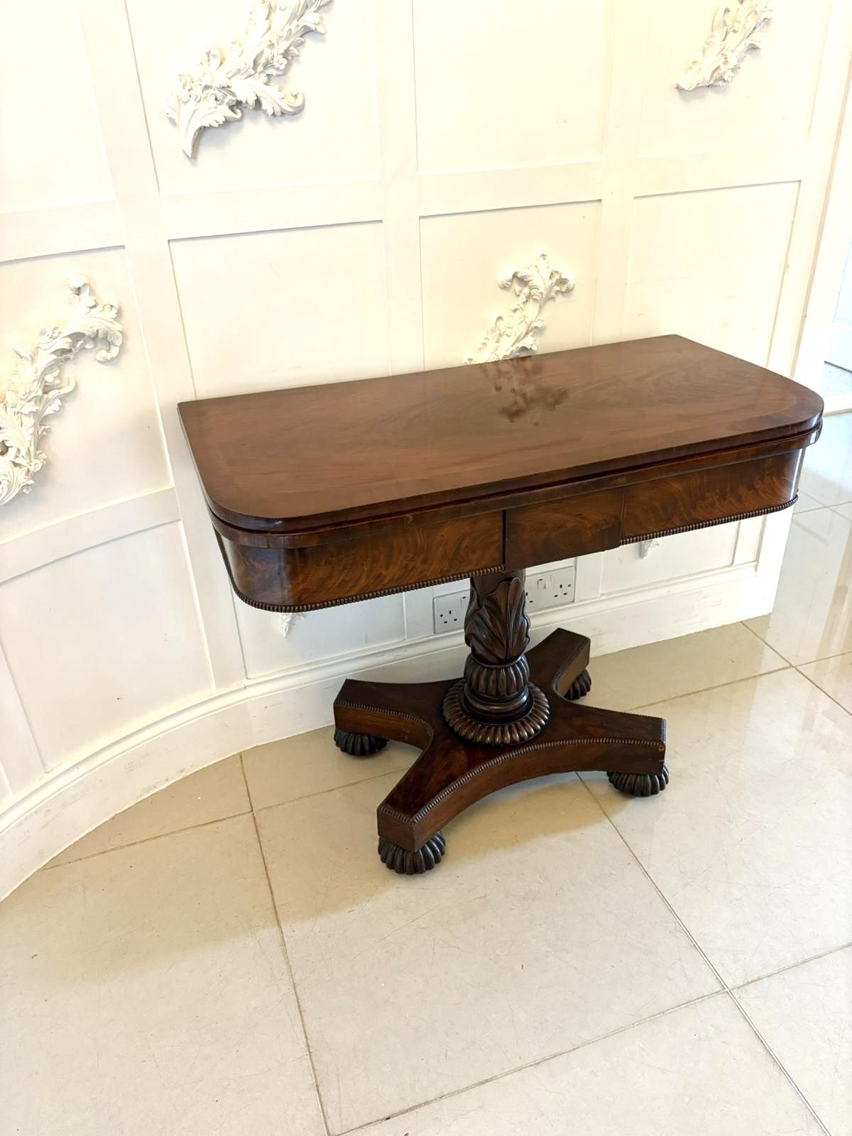 Antique 19th Century Quality Figured Mahogany Side Table