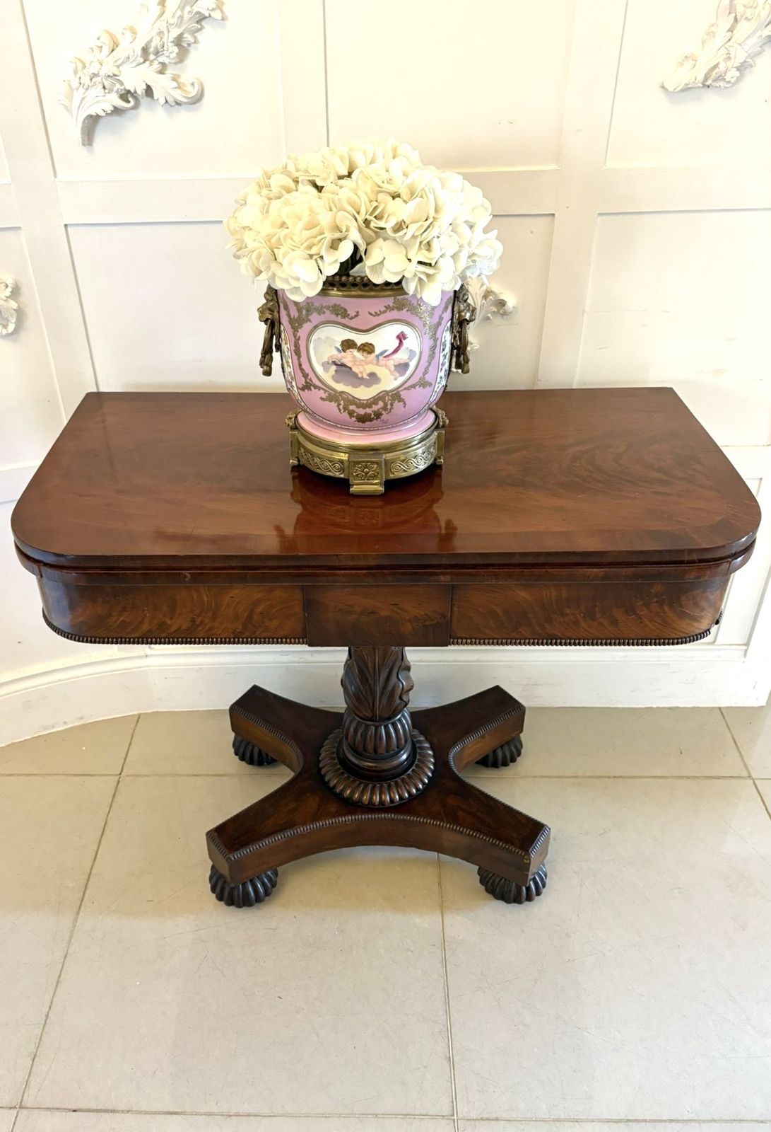 Antique 19th Century Quality Figured Mahogany Side Table photo furniture