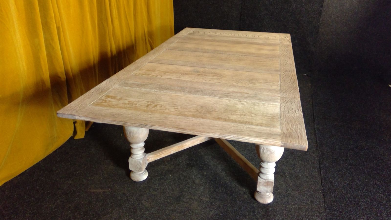 A Large  Limed  Scrubbed Oak (Cerused)jacobean Style Refectory Draw Leaf Table Of Robust Construction photo Furniture