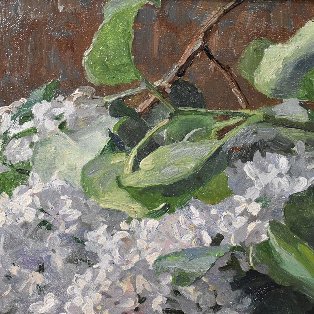 Art Nouveau Still Life Painting, Flowers Painting, Roses And Lilacs, Oil On Canvas, Antique Painting, XX. (Qf627) photo buy