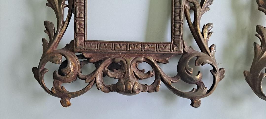 Pair Victorian Brass Easel Back Picture Frames, Absolutely Stunning photo buy