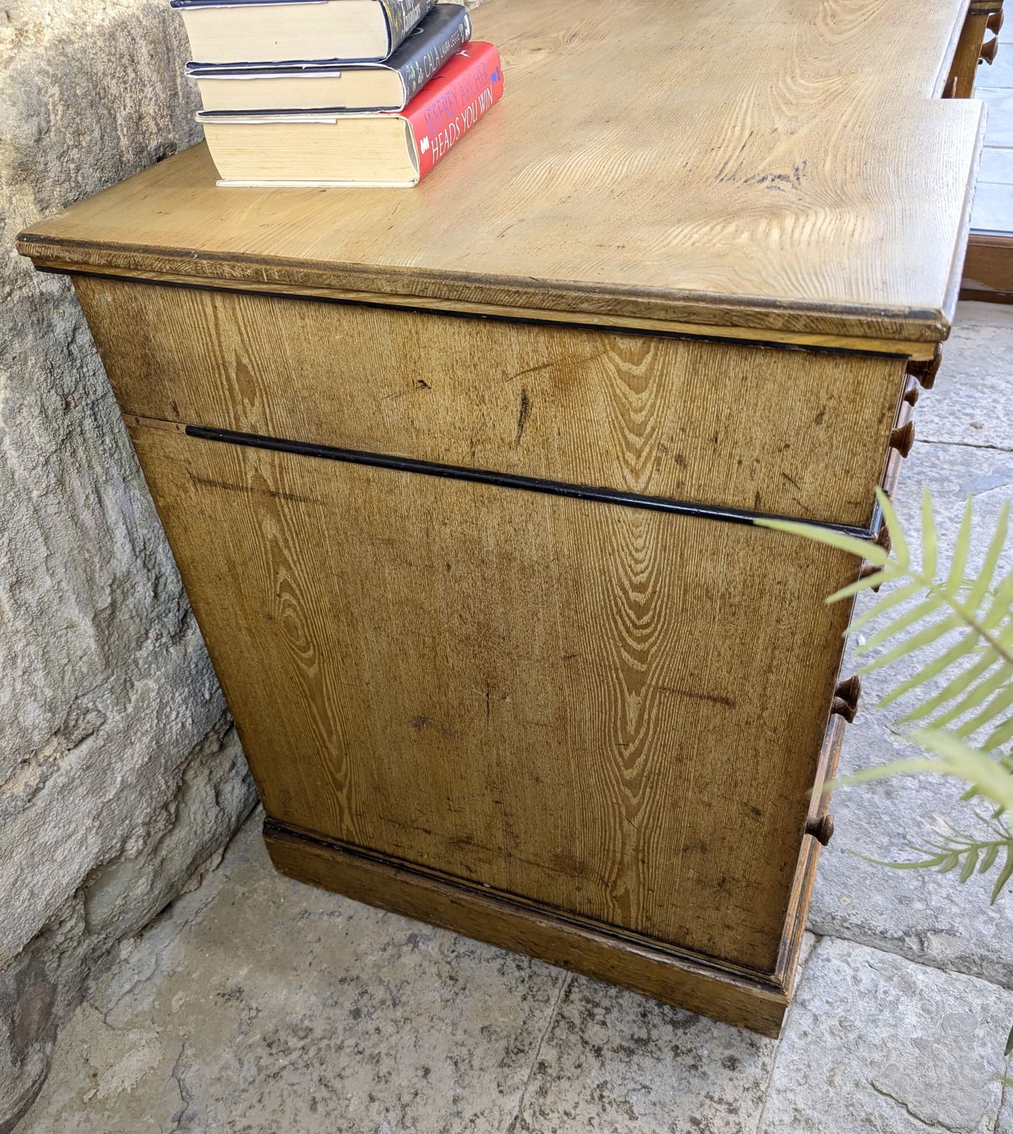 480.0 Victorian Ash Pedestal Desk   Arts & Crafts   Refinshed Top photo