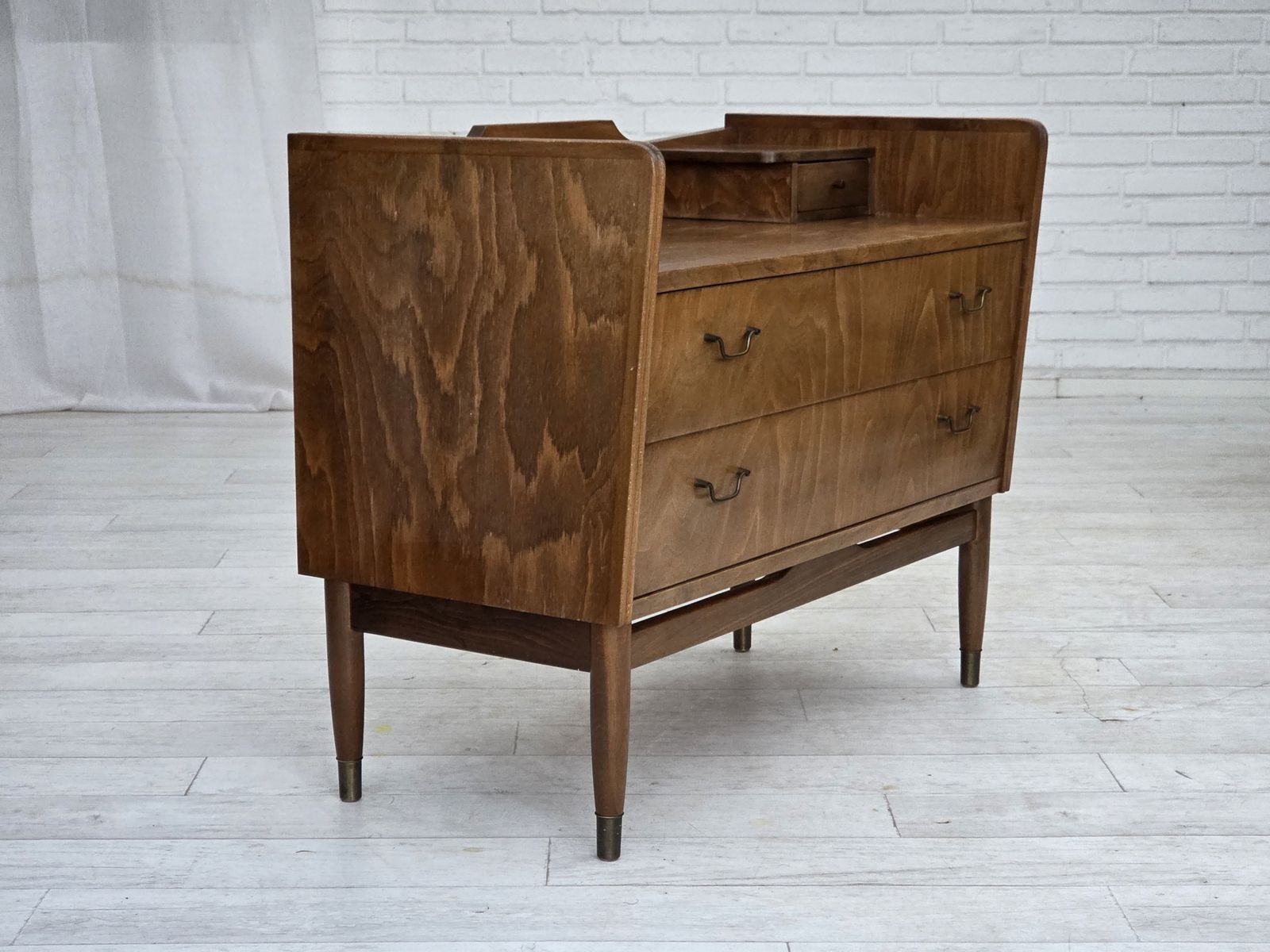 1970s, Danish Chest Of Drawers, Beech Wood. photo vintage