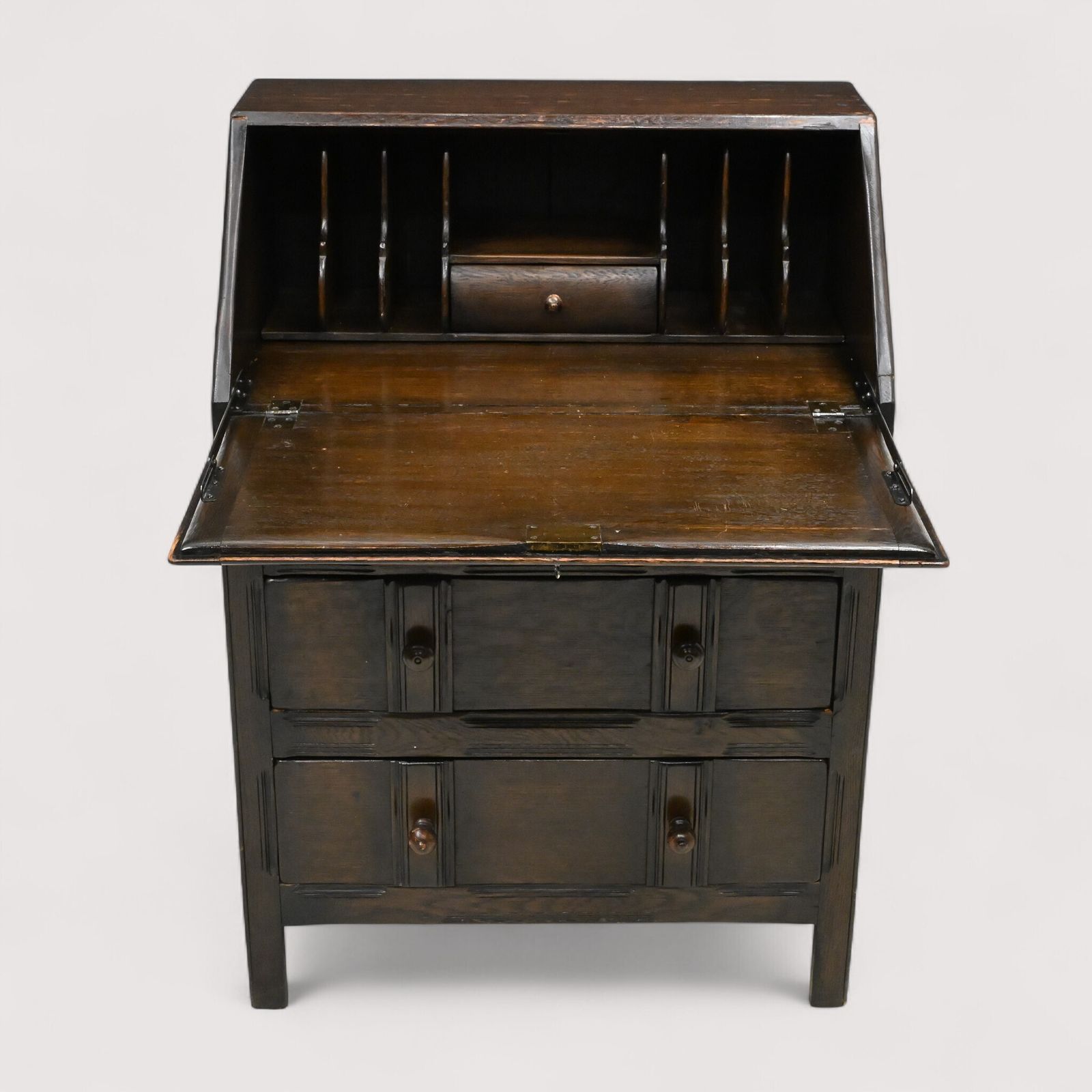 photo buy Skull Oak Bureau With Removable Fitted Interior 3 Drawers Free Uk Delivery*