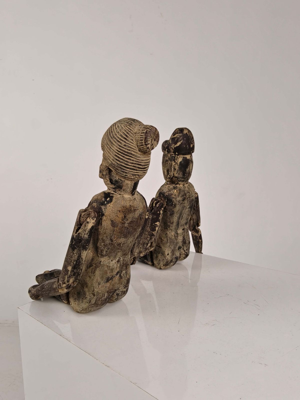 Home Decor Antique Pair Of Chinese Wooden Fertility Dolls – Boy & Girl Figures photo
