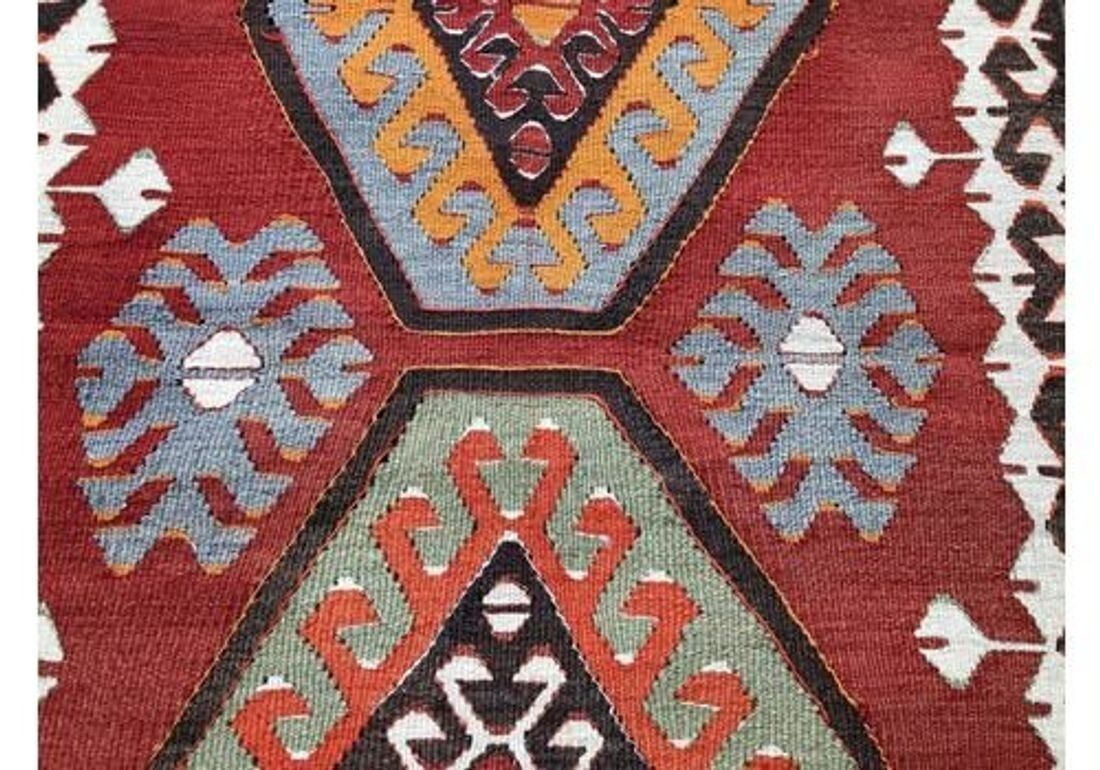 Vintage Anatolian Kilim 1.30m X 0.86m photo Textiles