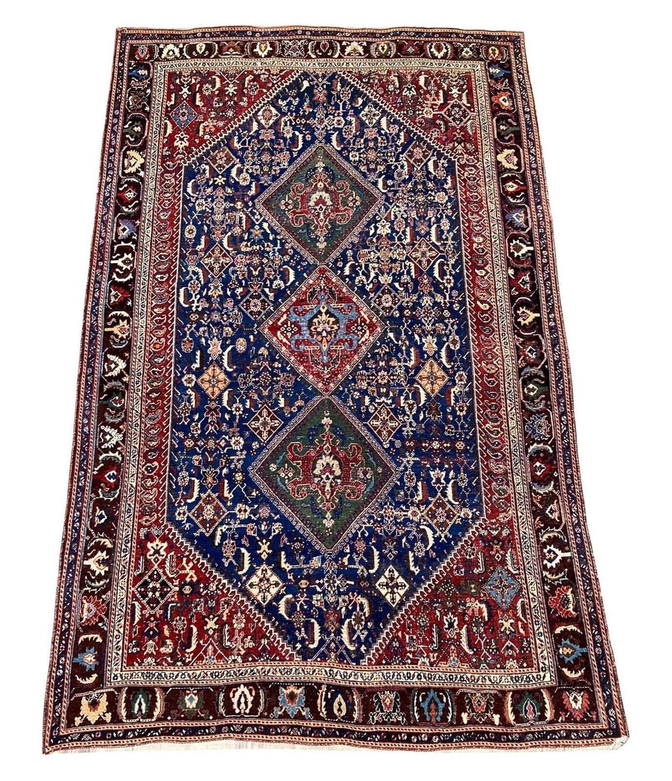 Antique Qashqai Rug 2.62m X 1.57m photo furniture