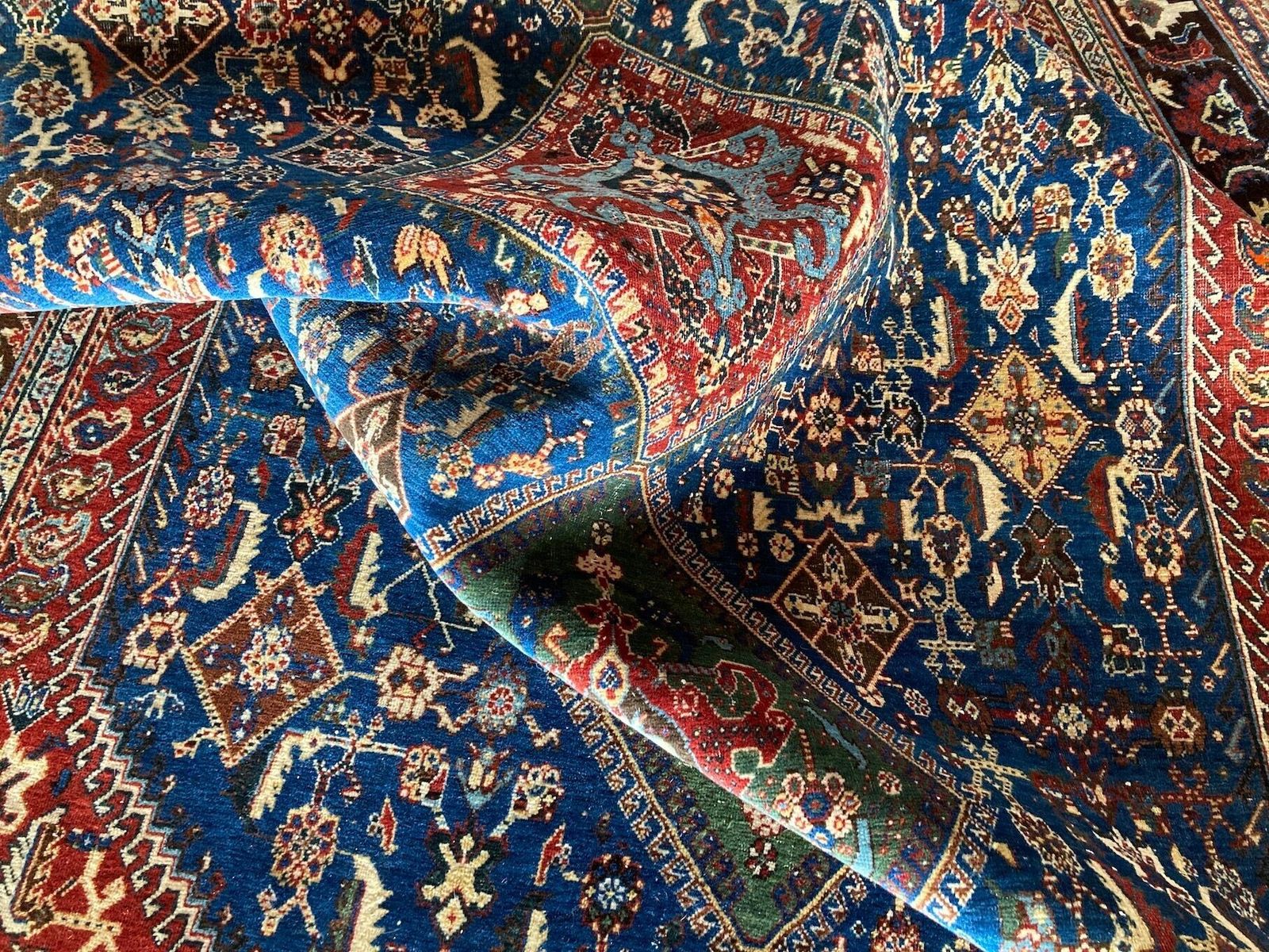 photo vintage Antique Qashqai Rug 2.62m X 1.57m