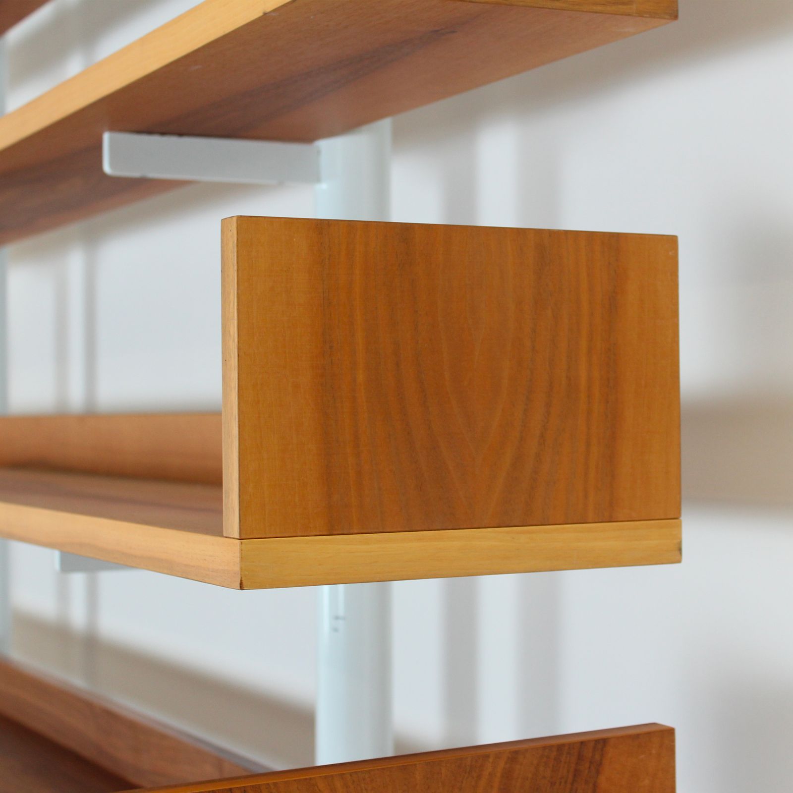 Furniture Bookcase Model 795 In Walnut And Steel By Carlo Scarpa For Bernini, Italy, 1980 photo