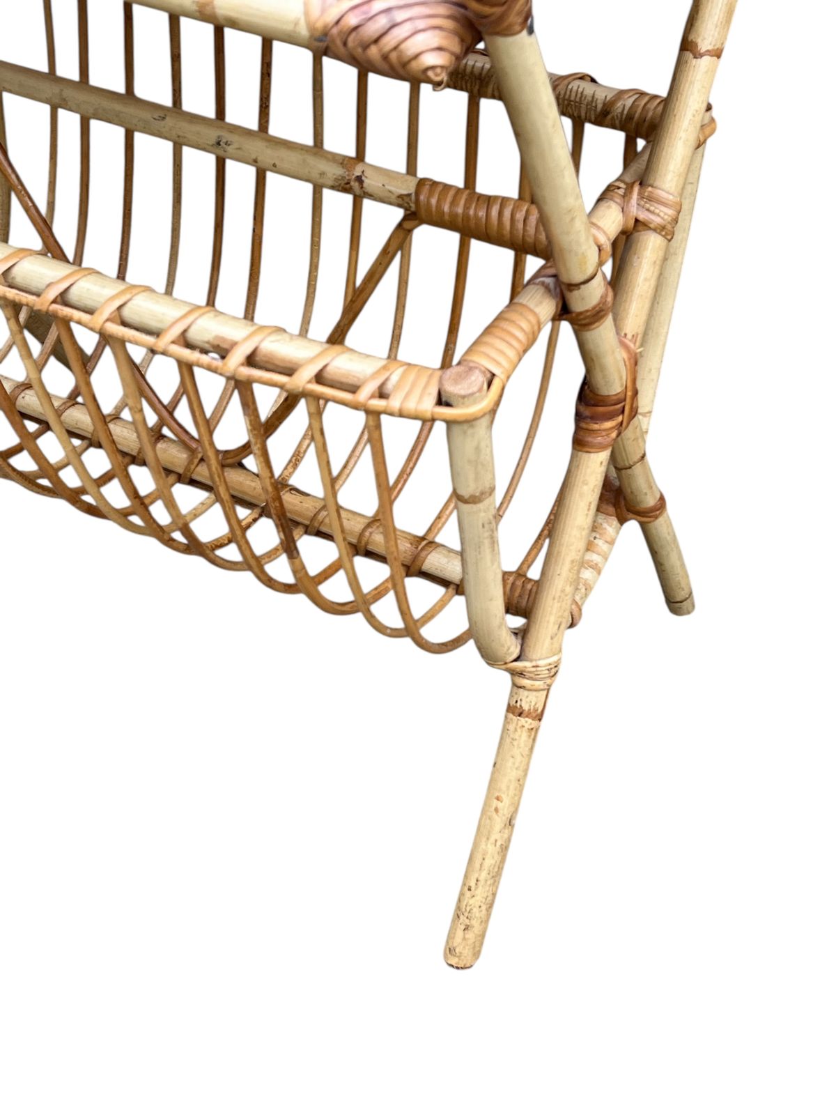 Mid Century Bamboo And Rattan Magazine Rack photo 138.0