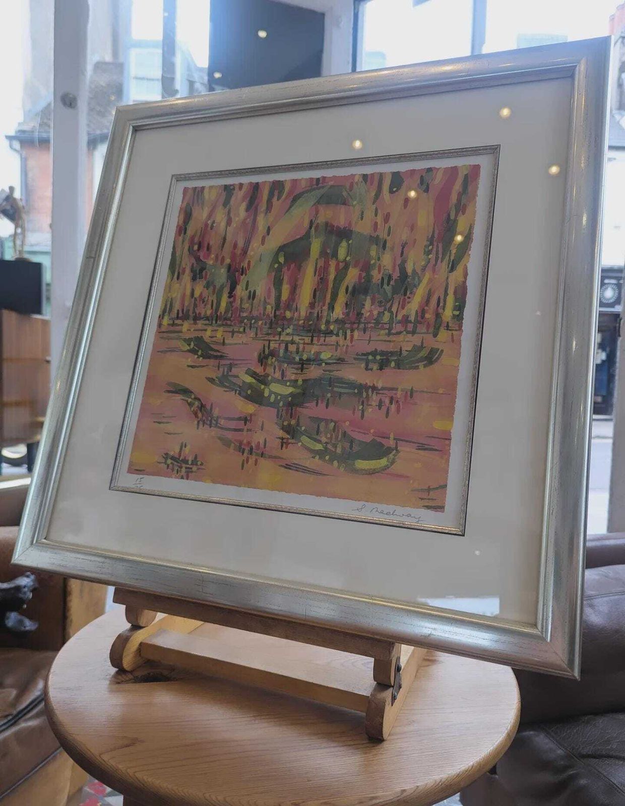 Late 20th Century Signed Ltd Edition Framed Lithograph Screenprint. photo furniture