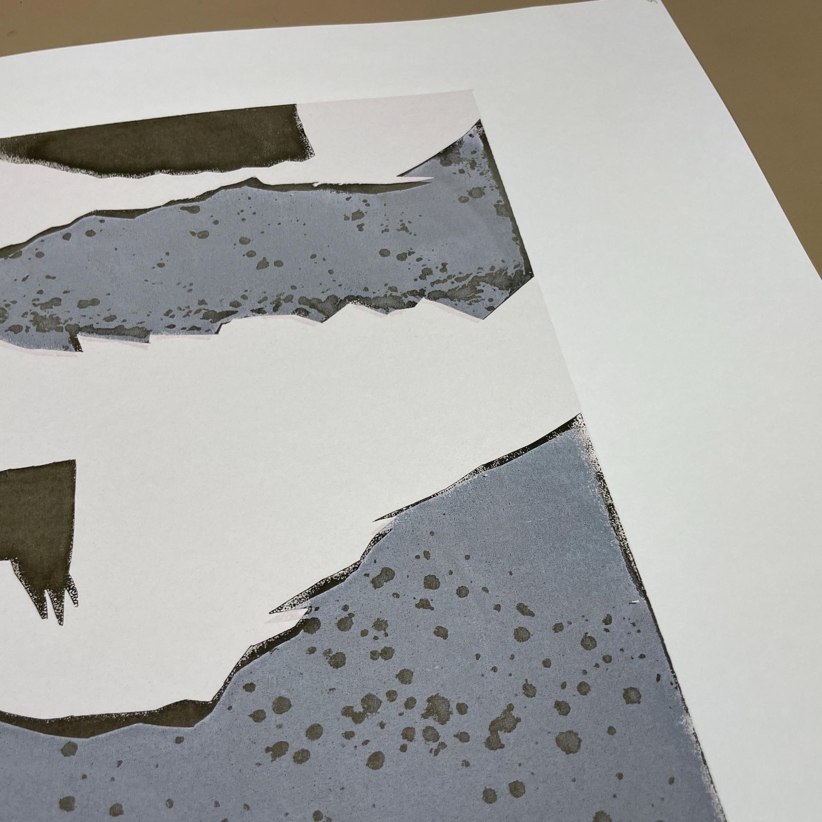 Original Abstract Screen Print Series Picture Artwork Prints Art Card Painting Layers Handmade Wall Paper Natural Grey Black photo Art