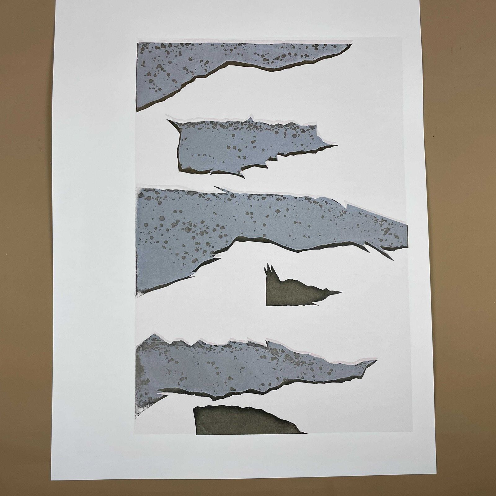 Original Abstract Screen Print Series Picture Artwork Prints Art Card Painting Layers Handmade Wall Paper Natural Grey Black photo furniture