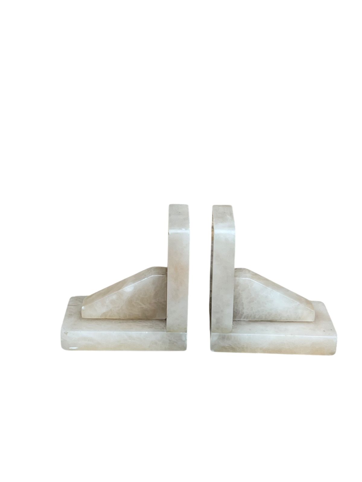 Art Deco Alabaster Bookends, 1930s photo furniture
