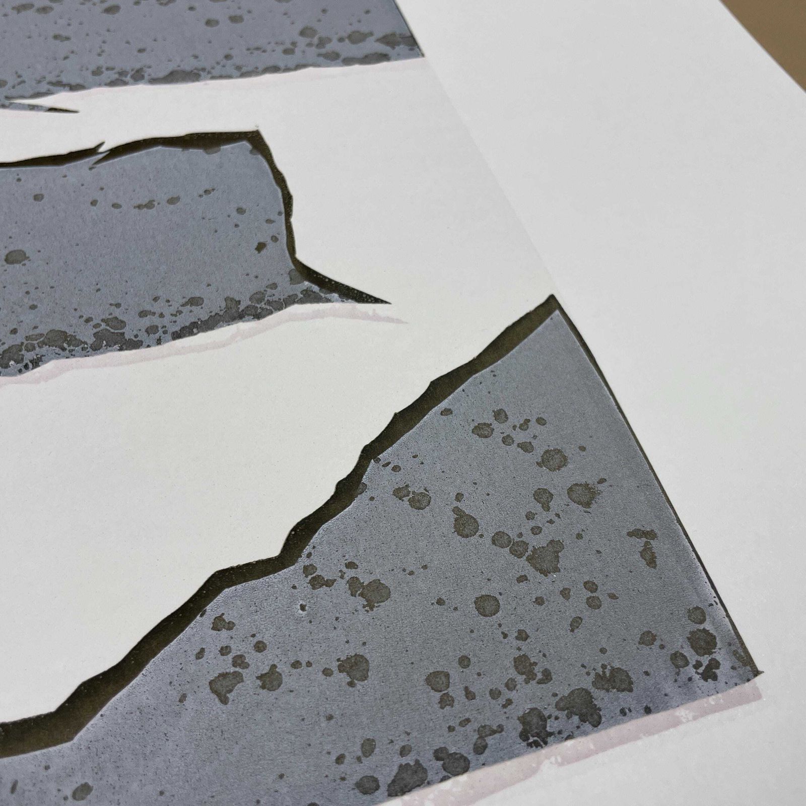 Original Abstract Screen Print Series Picture Artwork Prints Art Card Painting Layers Handmade Wall Paper Natural Grey Black photo Art