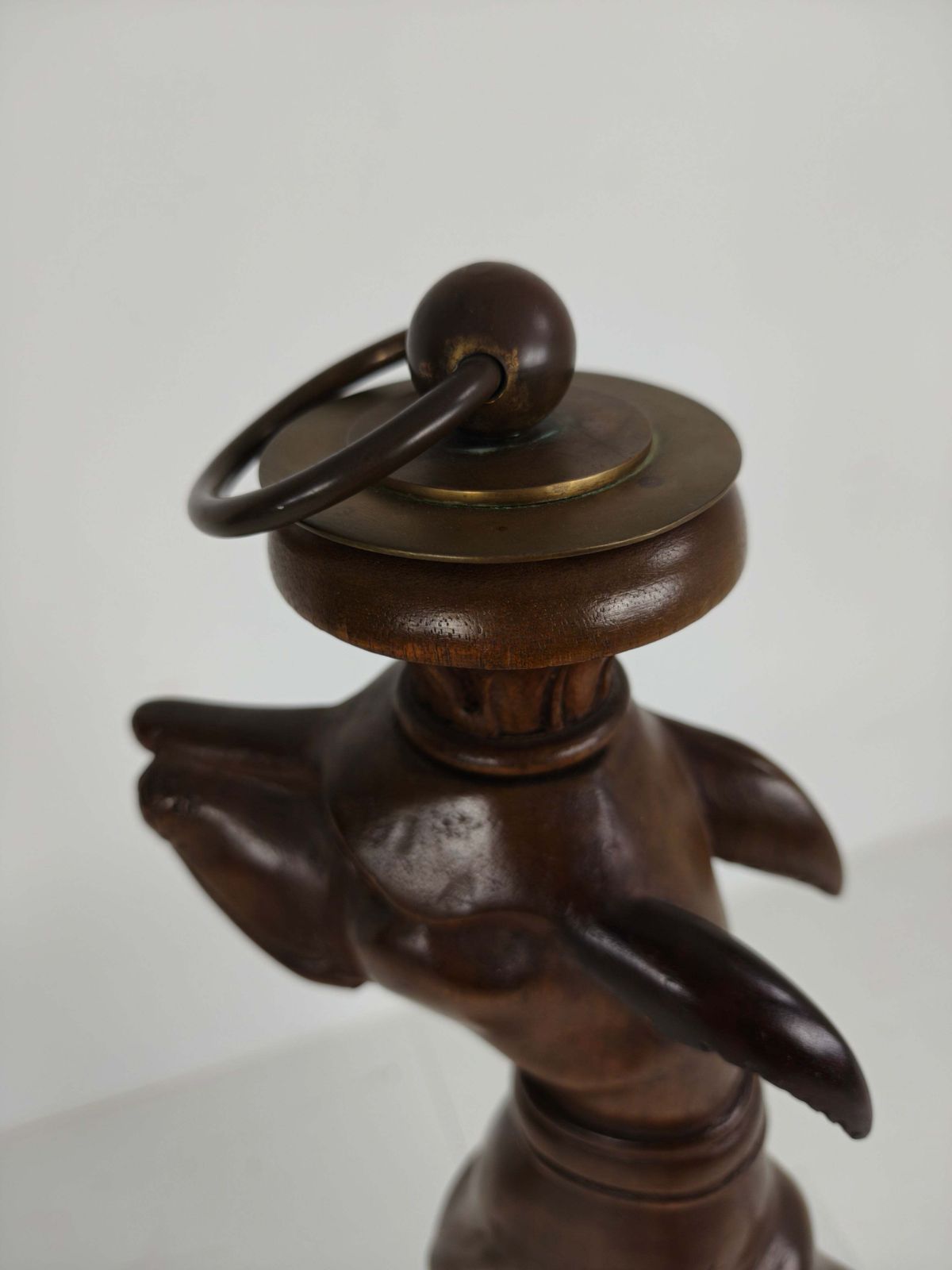 508.0 Hand Carved Wooden Greyhound Statue  20th Century photo
