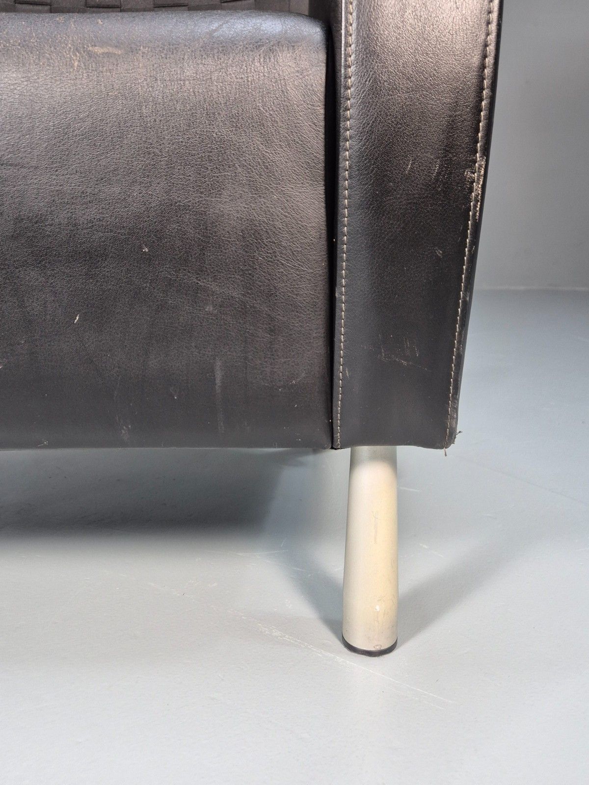 Vintage Dietiker Lounge Chair Webb And Leather Upholstery Modern Eb10432 Mnor photo 200.0