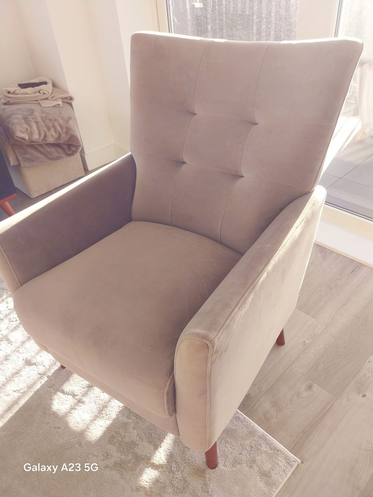 Mink Luxury Armchair   Rose Wood Legs photo furniture