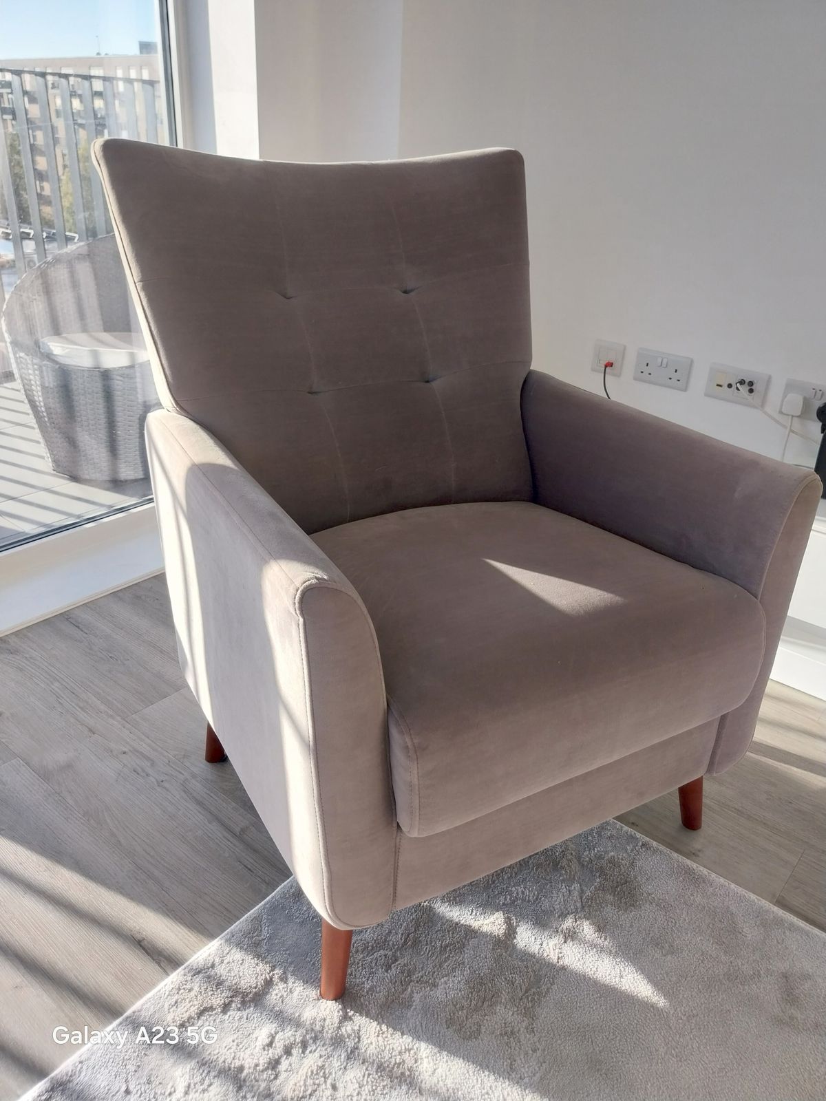 Mink Luxury Armchair   Rose Wood Legs photo buy