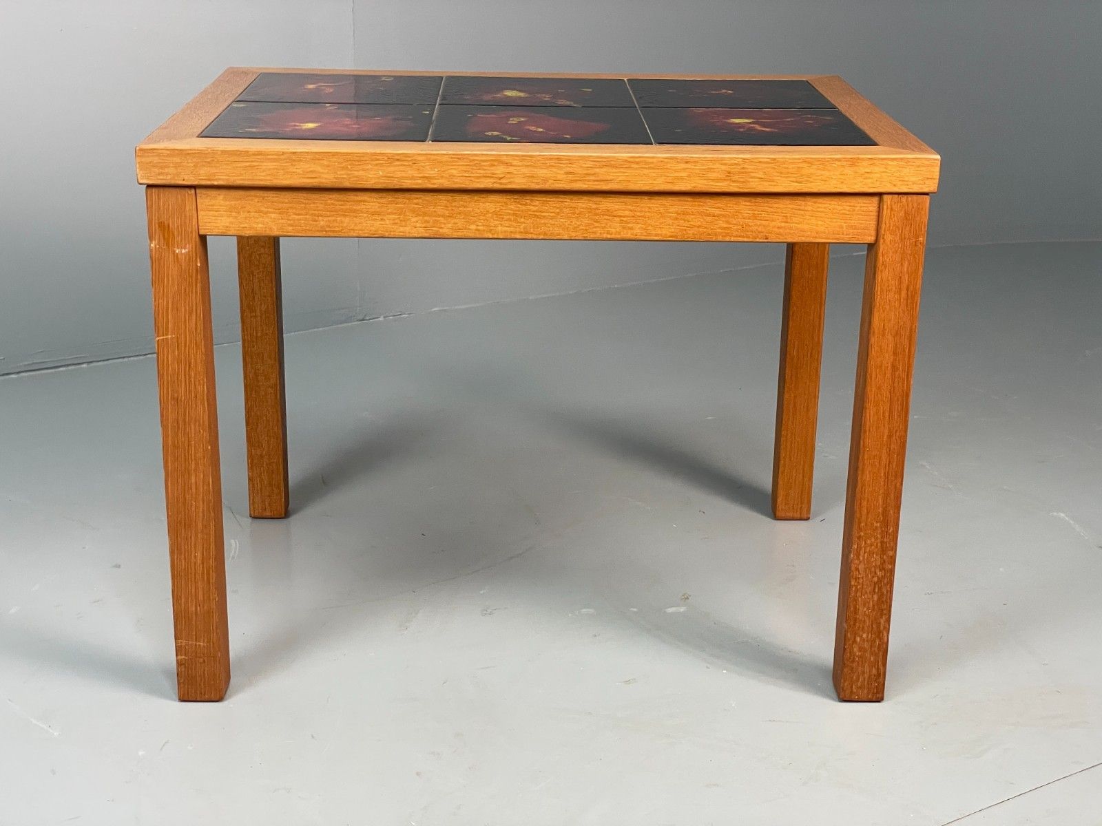 250.0 Vintage Teak Tile Topped Coffee Tables Pair Danish Retro 1970s Eb10257 Mwoo photo