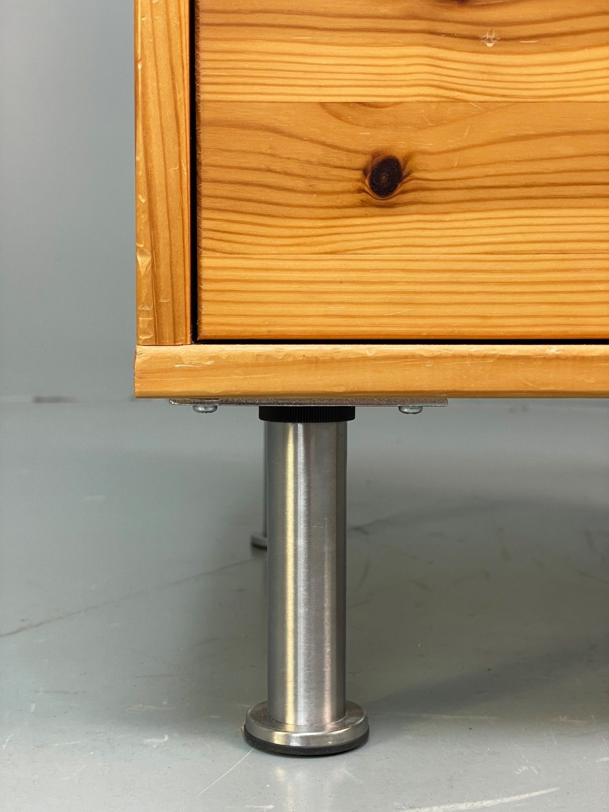 Pine Bedside Cabinet Metal Legs Modern Drawers Eb10250 Mwoo photo vinterior