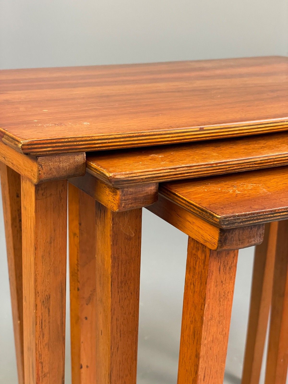 Vintage Walnut Nesting Tables Plywood 1970s Retro Eb10238 Mwoo photo vinterior