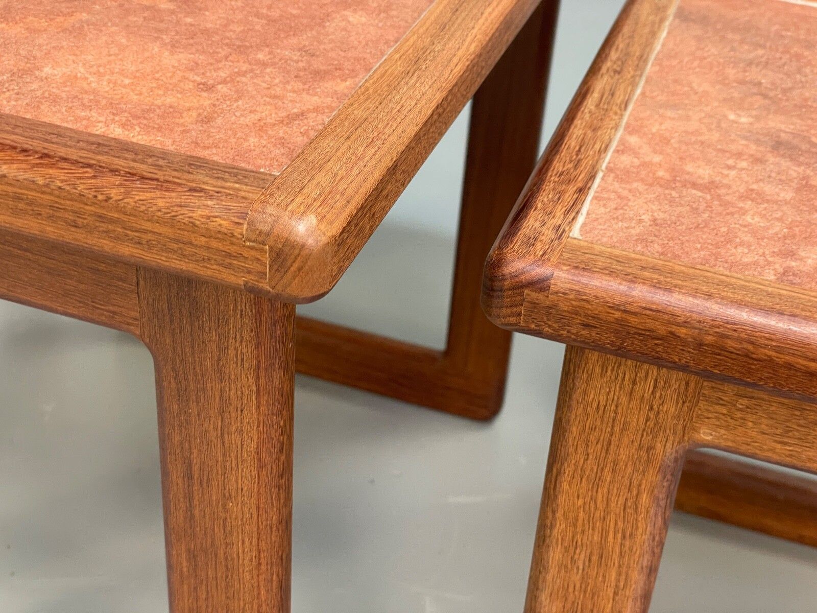 Vintage Teak Nesting Tables Tile Topped 1970s Retro Design  Eb9757 Mwoo photo 175.0
