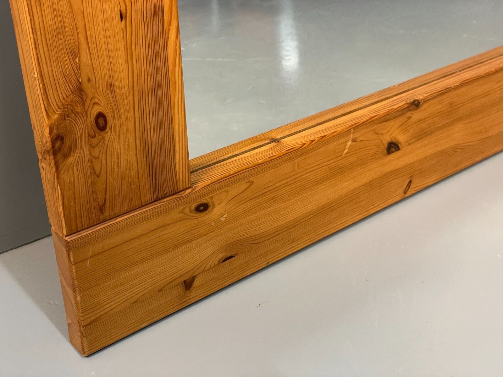 Large Solid Pine Mirror Chunky 1980s Style Vintage Danish Design Eb8411 Mwoo photo buy