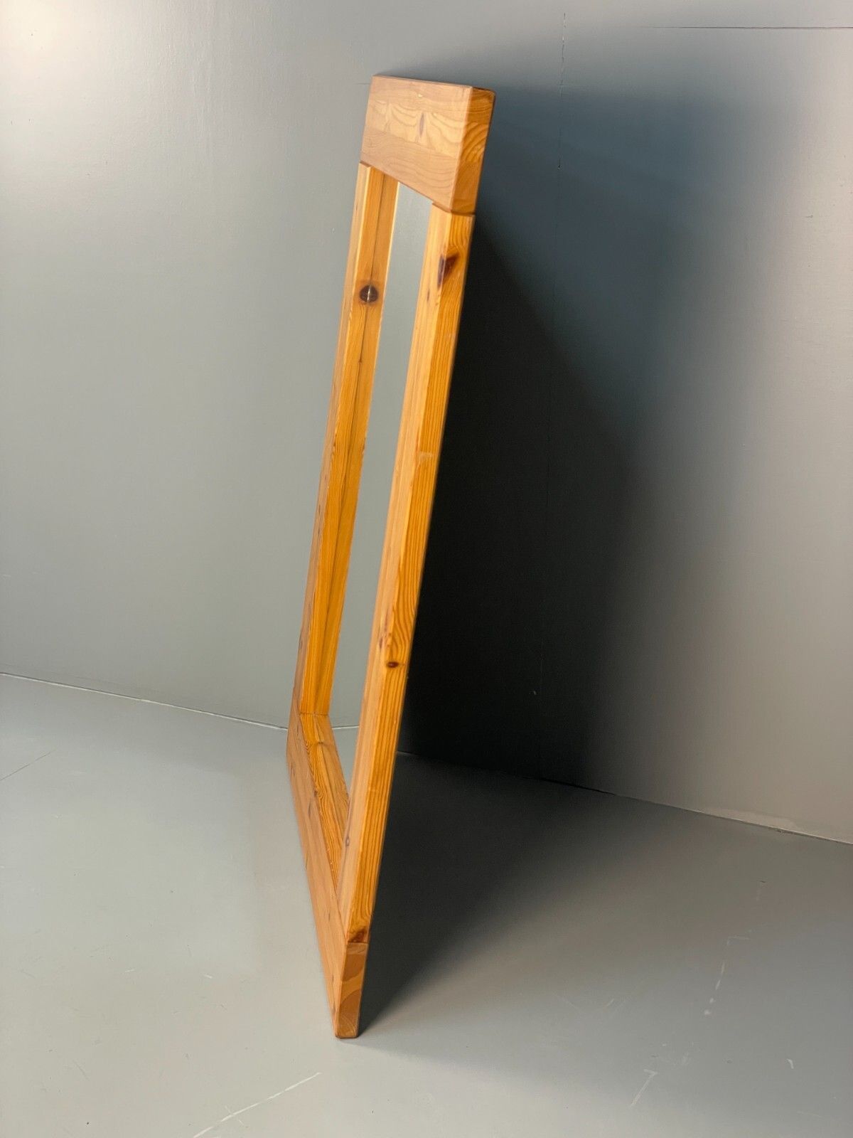 photo buy Large Solid Pine Mirror Chunky 1980s Style Vintage Danish Design Eb8411 Mwoo