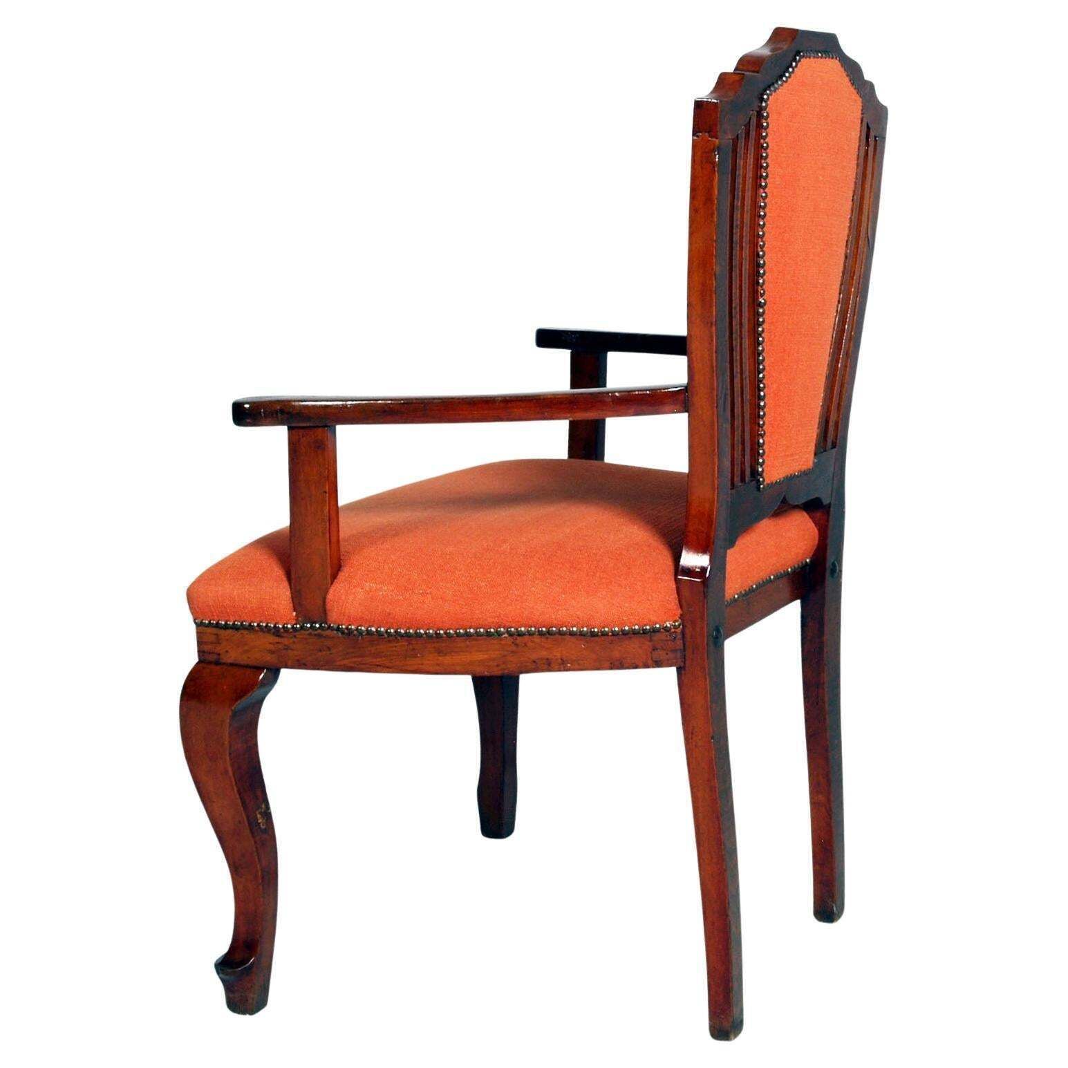 Set Of Three Italian Art Deco Walnut Chairs –  Circa 1930 photo for sale
