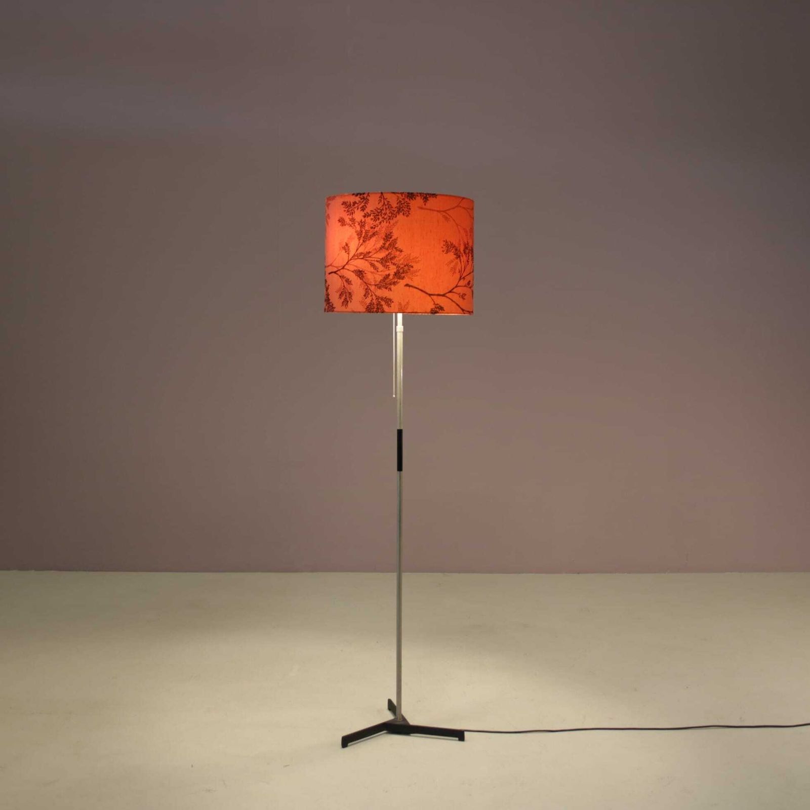 1960s Floor Lamp With Fabric Shade From The Netherlands photo vinterior