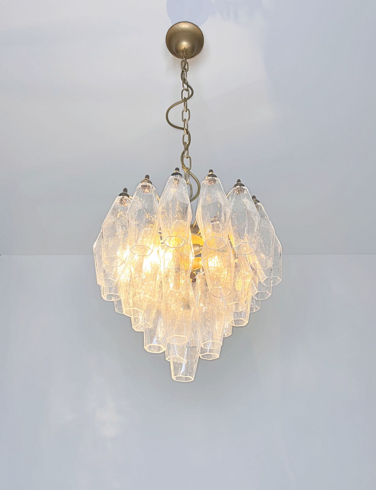 photo vintage Elegant Murano Poliedri Chandelier   Carlo Scarpa Design