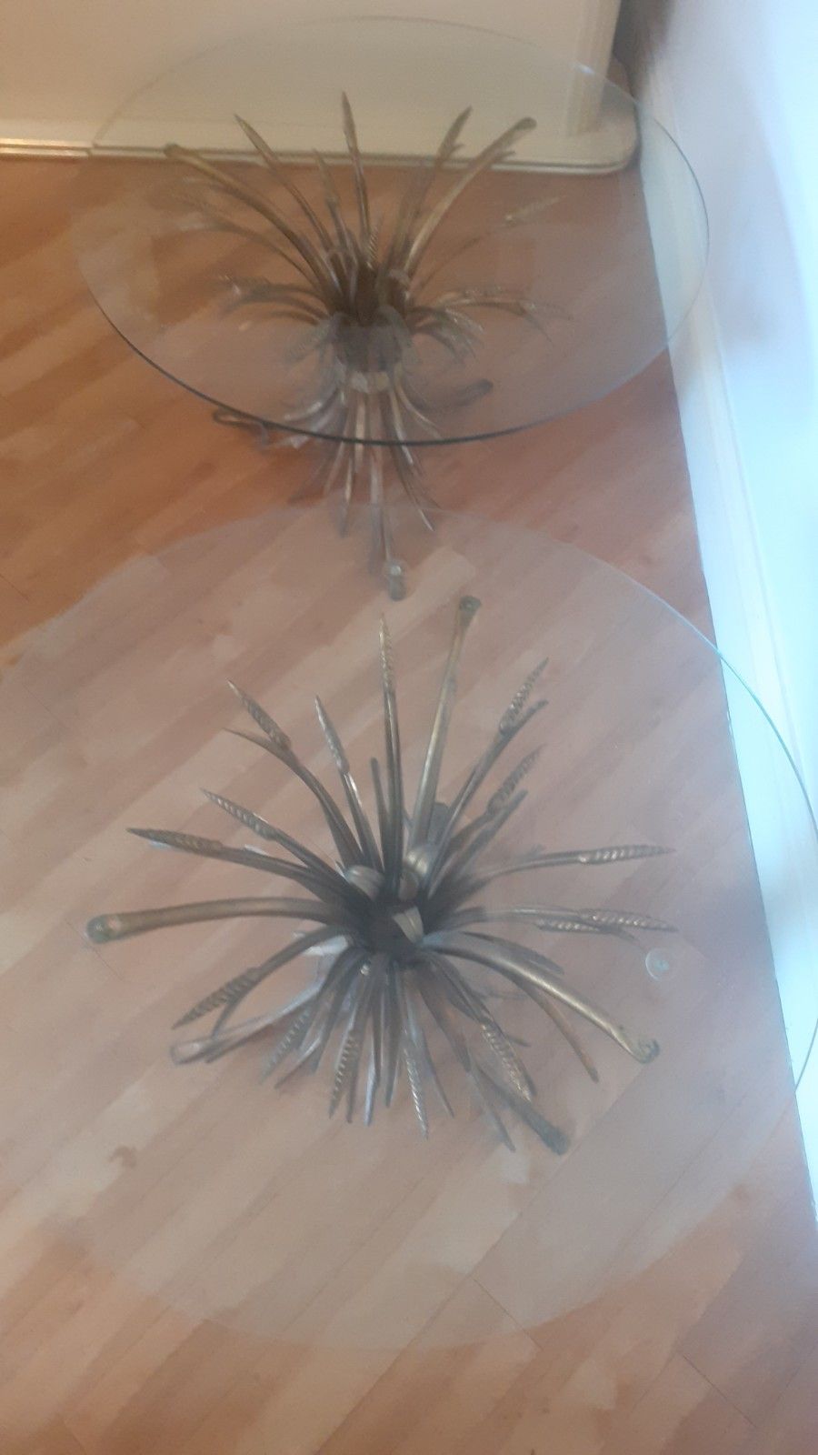 Stunning Pair Of Original Gilt Wheat Side Tables Hollywood Regency Chanel Style photo vinterior