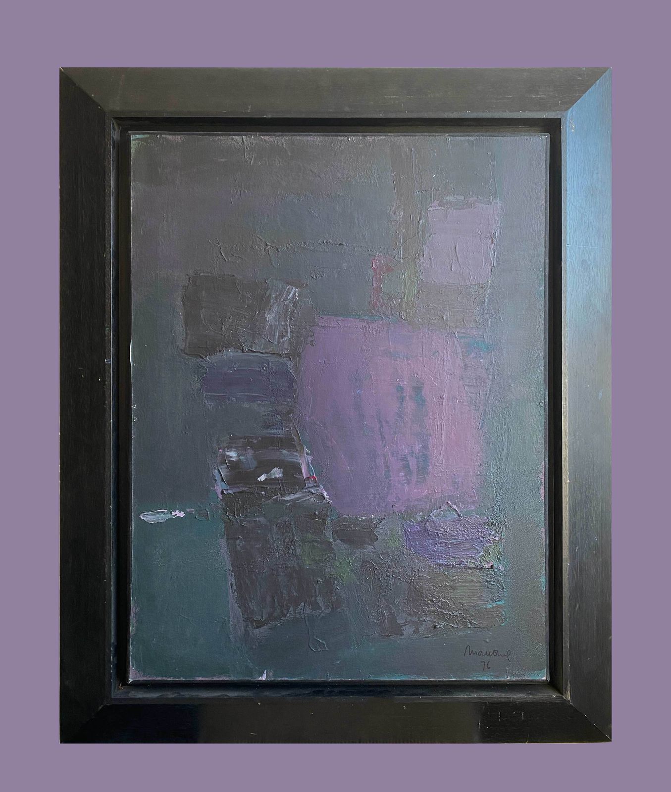 Italian Post War Abstract Oil Painting (1976) By Giuliano Manoni (1922–2001) photo for sale